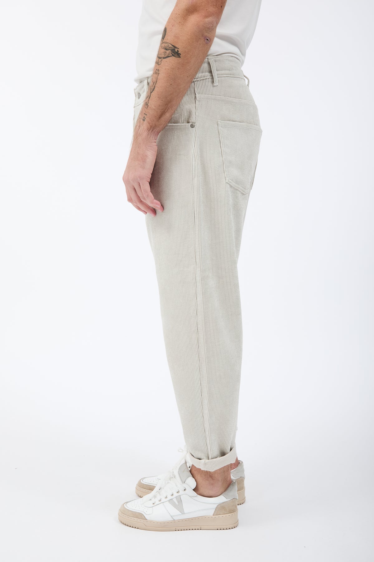 Pantalone Over-d Velluto Panna P83