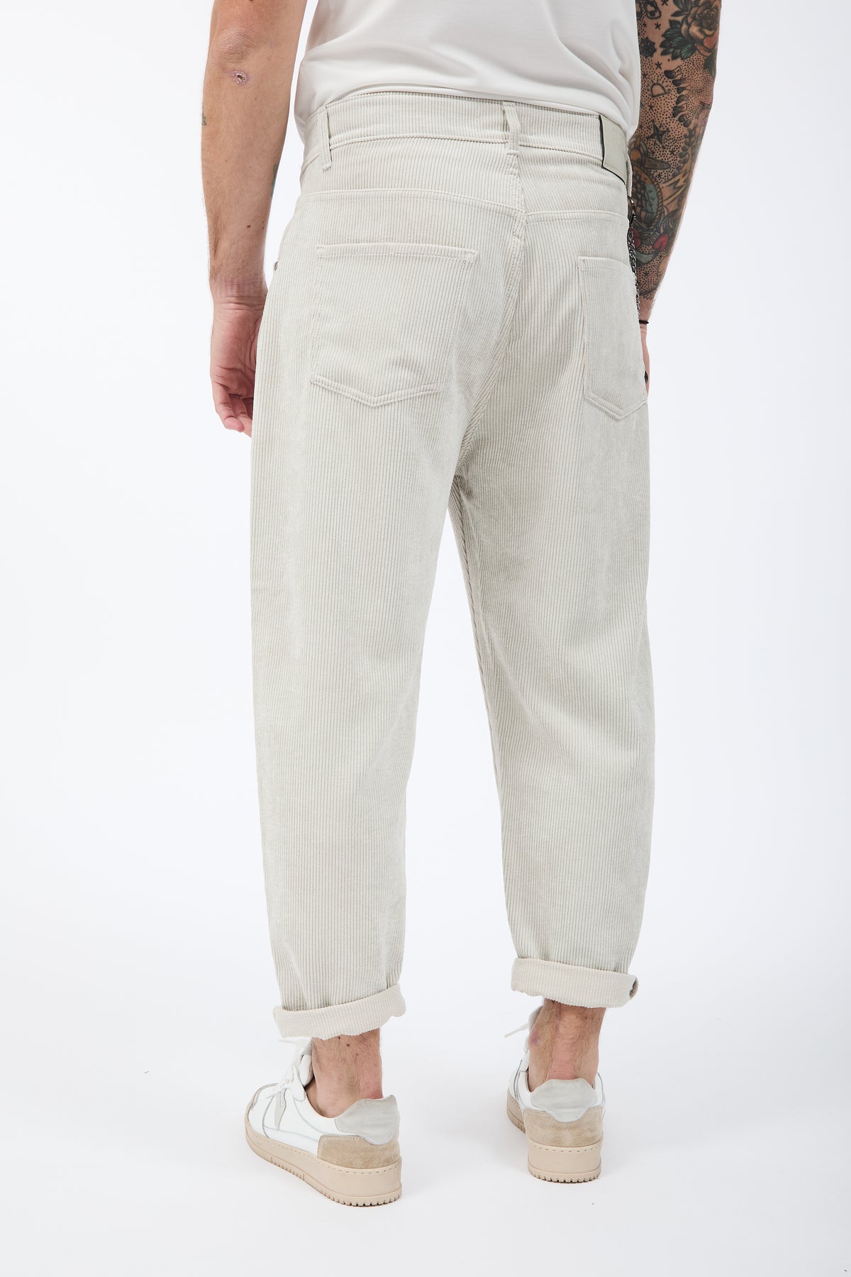 Pantalone Over-d Velluto Panna P83