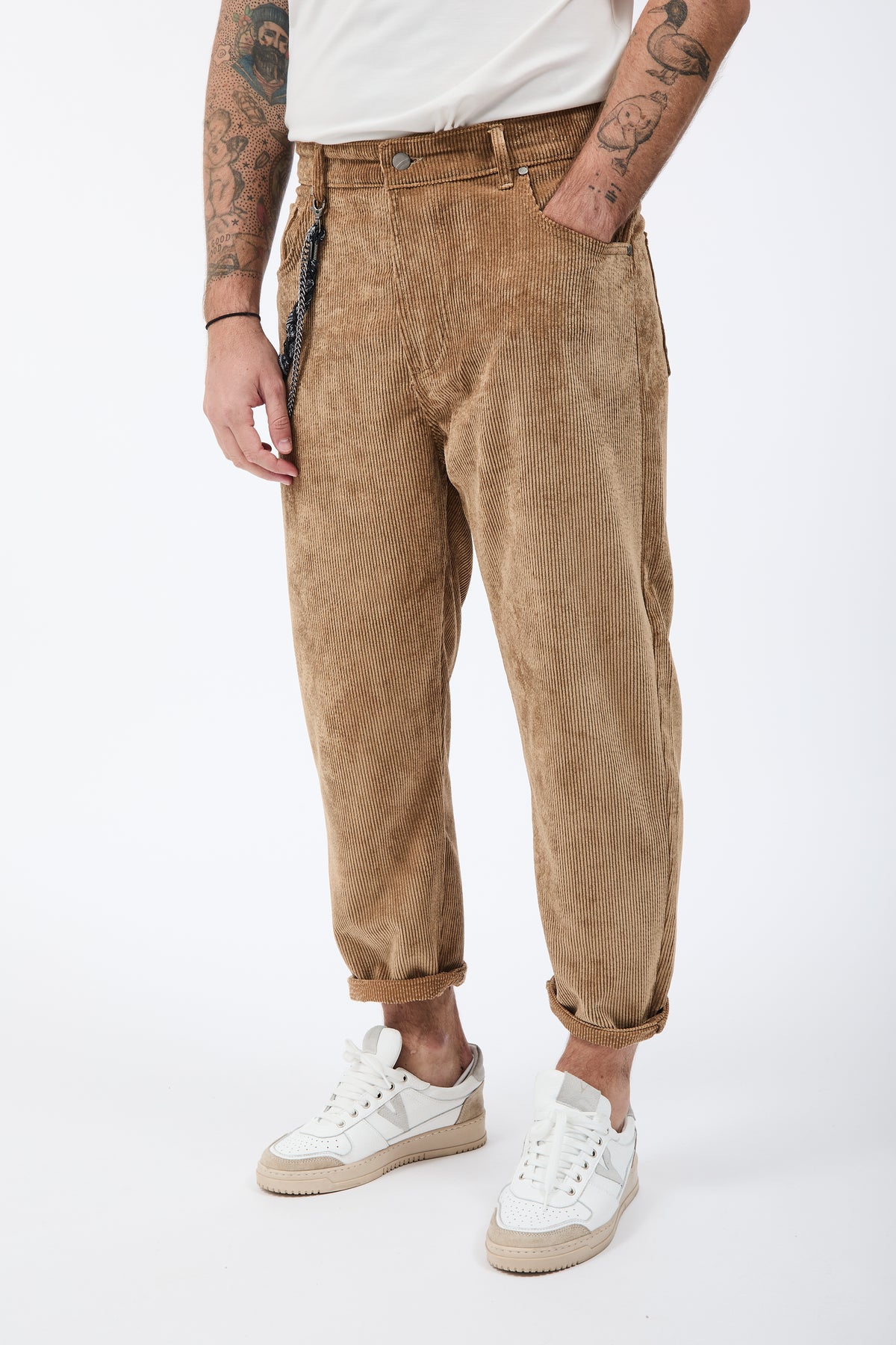 Pantalone Over-d Velluto Cammello P83