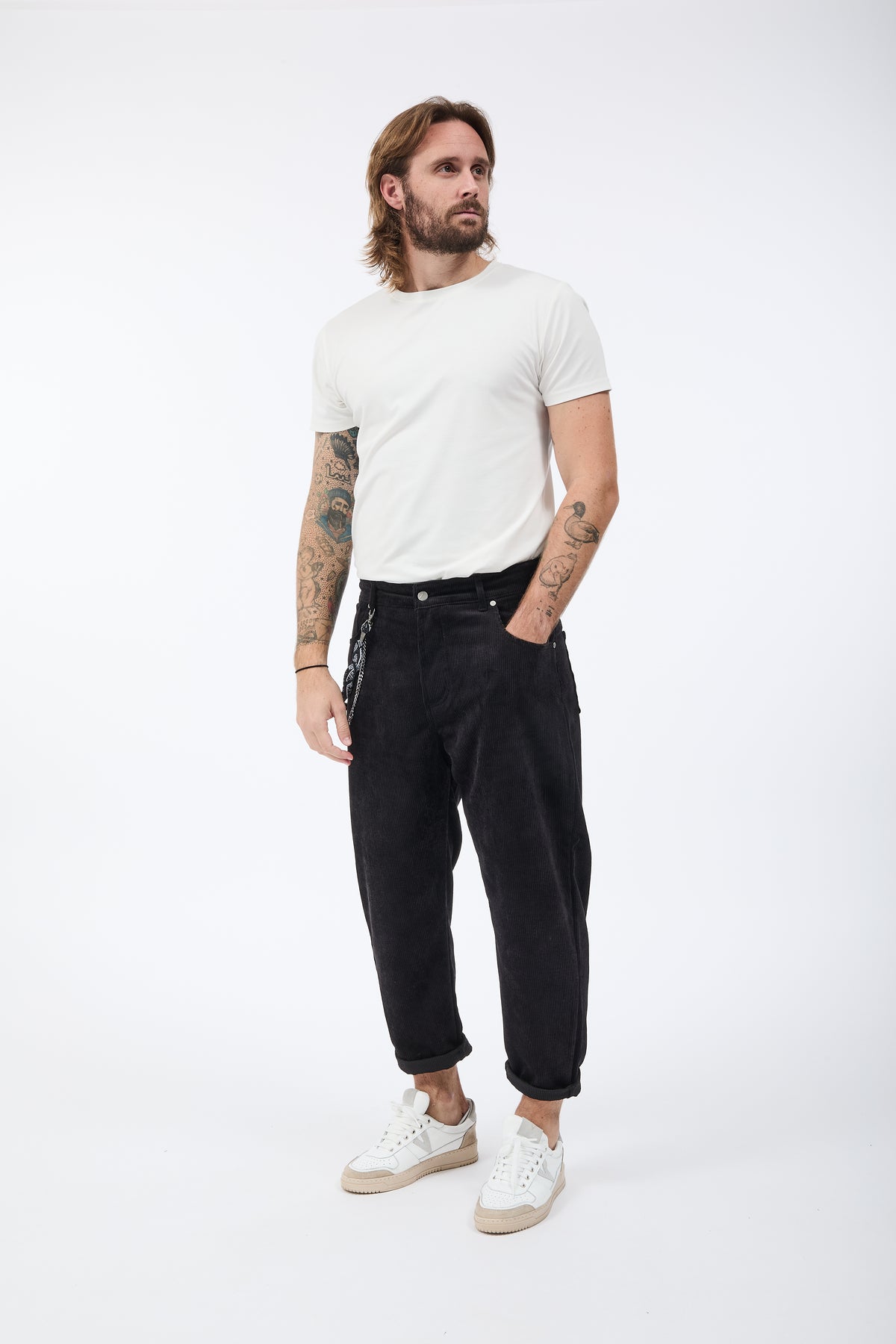 Pantalone Over-d Velluto Nero P83