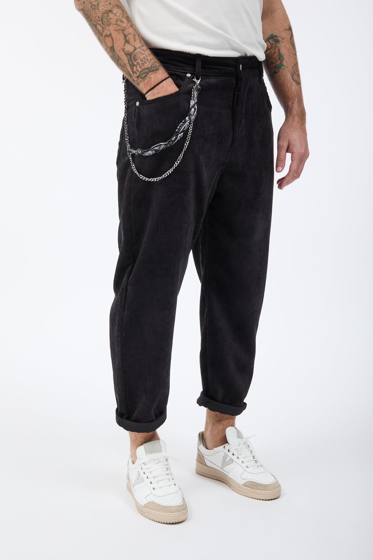 Pantalone Over-d Velluto Nero P83