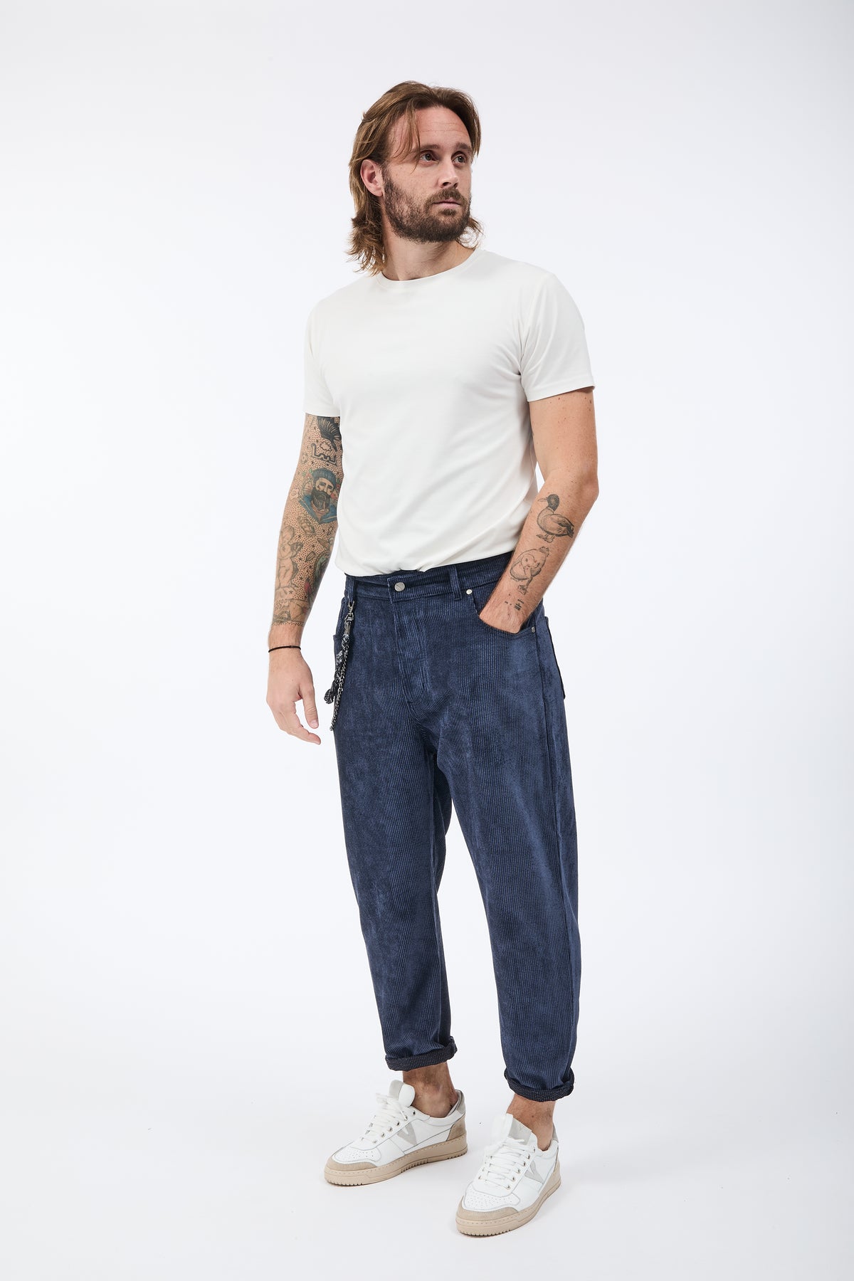 Pantalone Over-d Velluto Blu P83