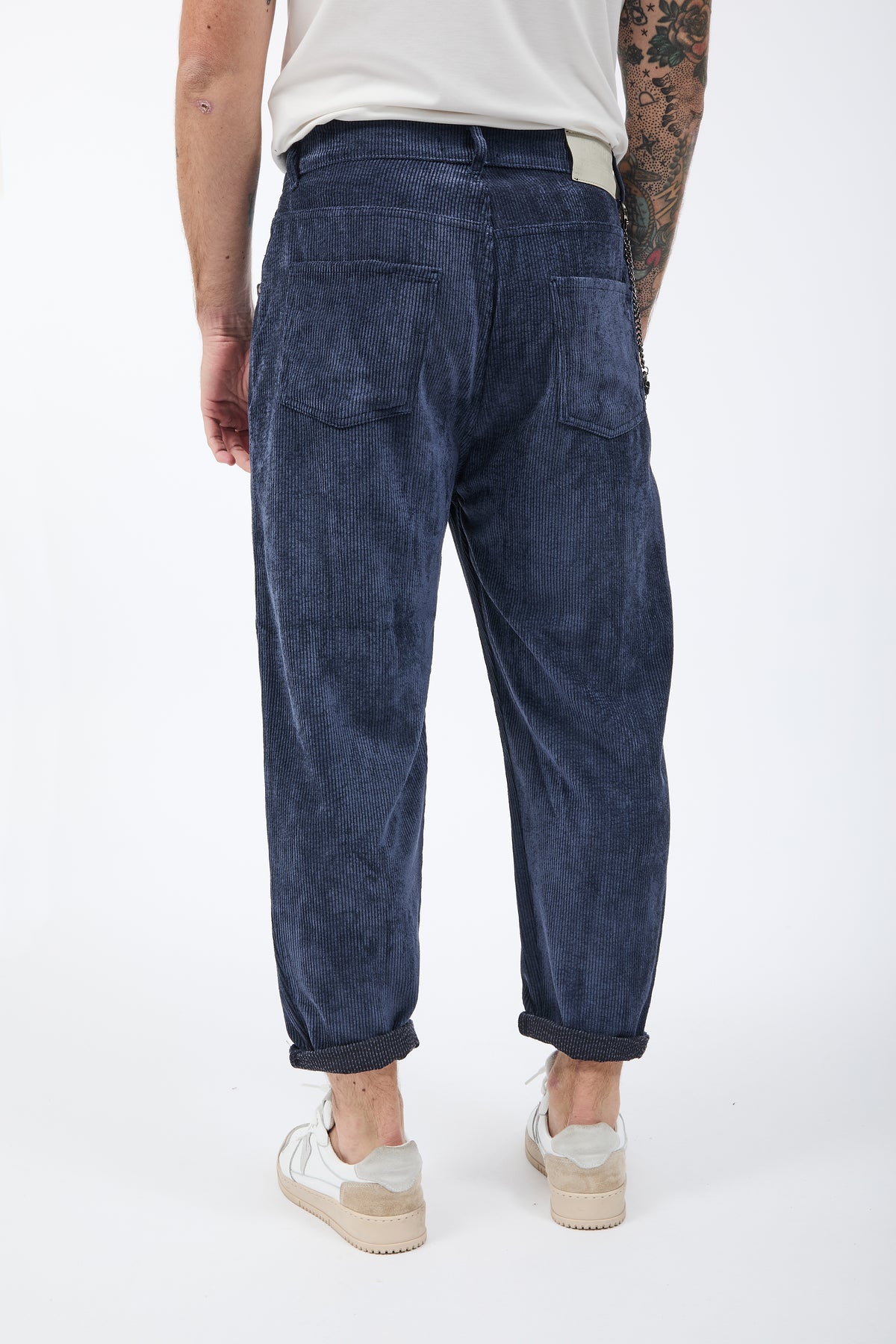 Pantalone Over-d Velluto Blu P83