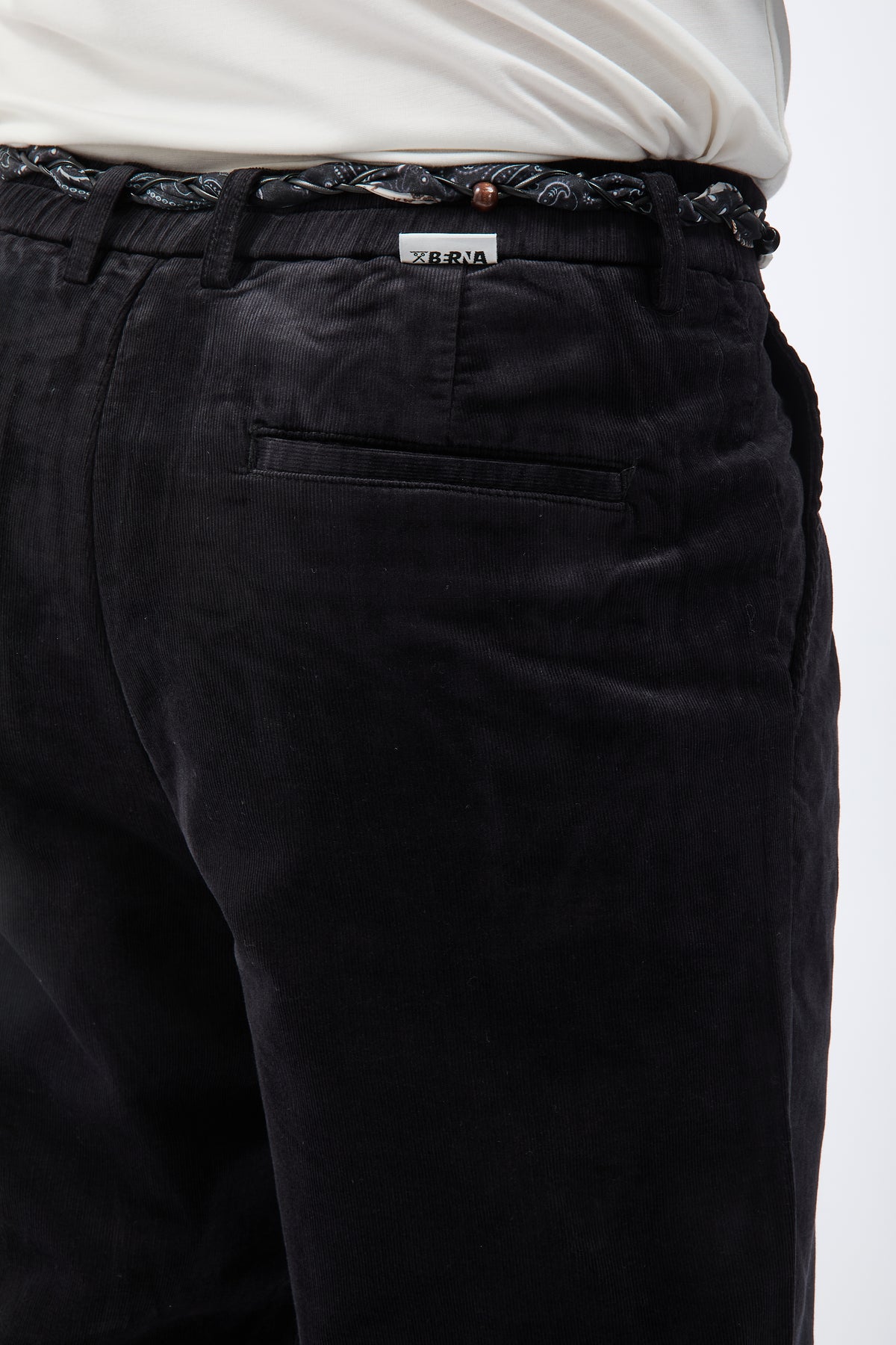 Pantalone Berna Old style Jersey Velluto Nero