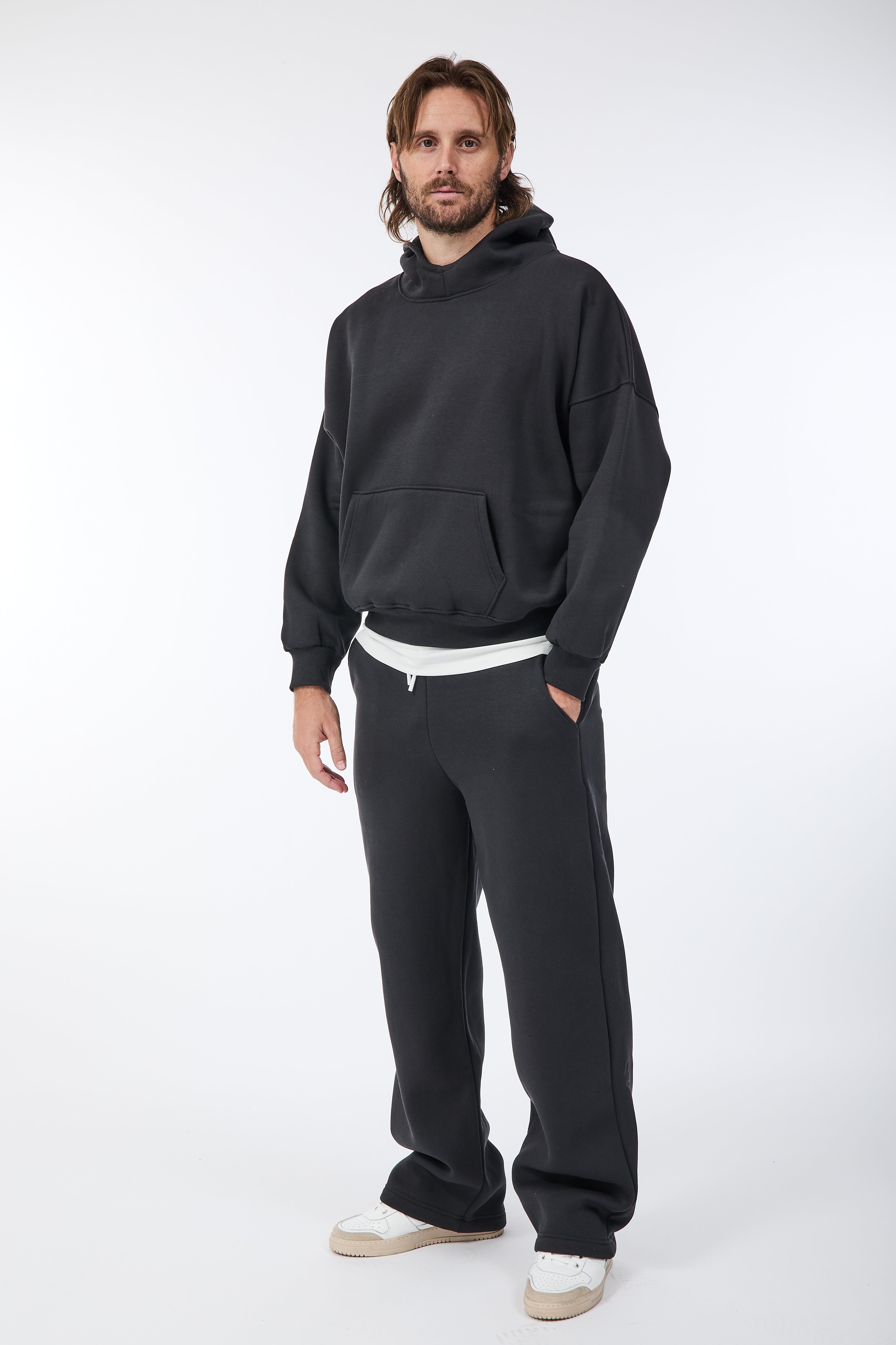 Felpa Berna Oblò Cropped Piombo