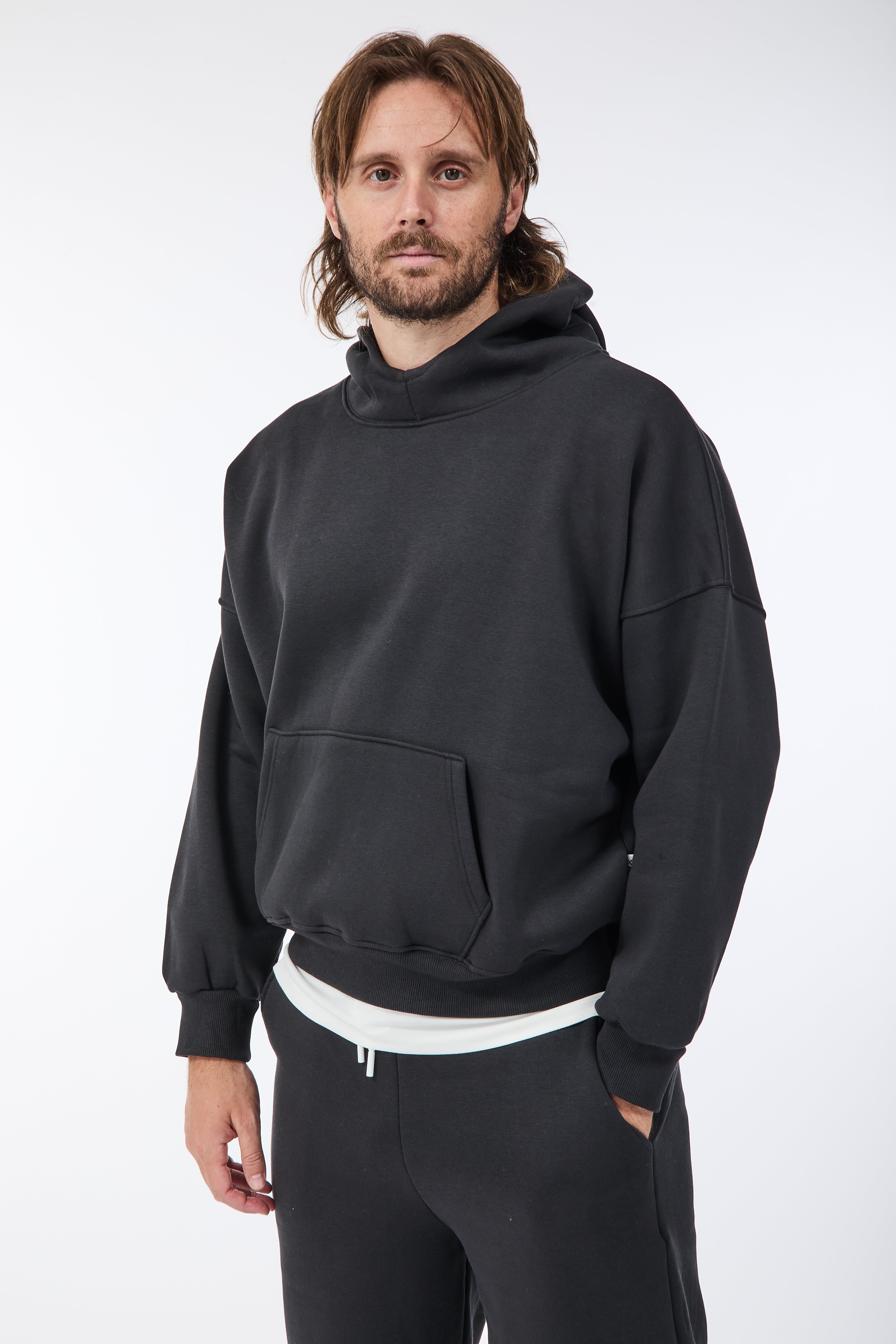 Felpa Berna Oblò Cropped Piombo