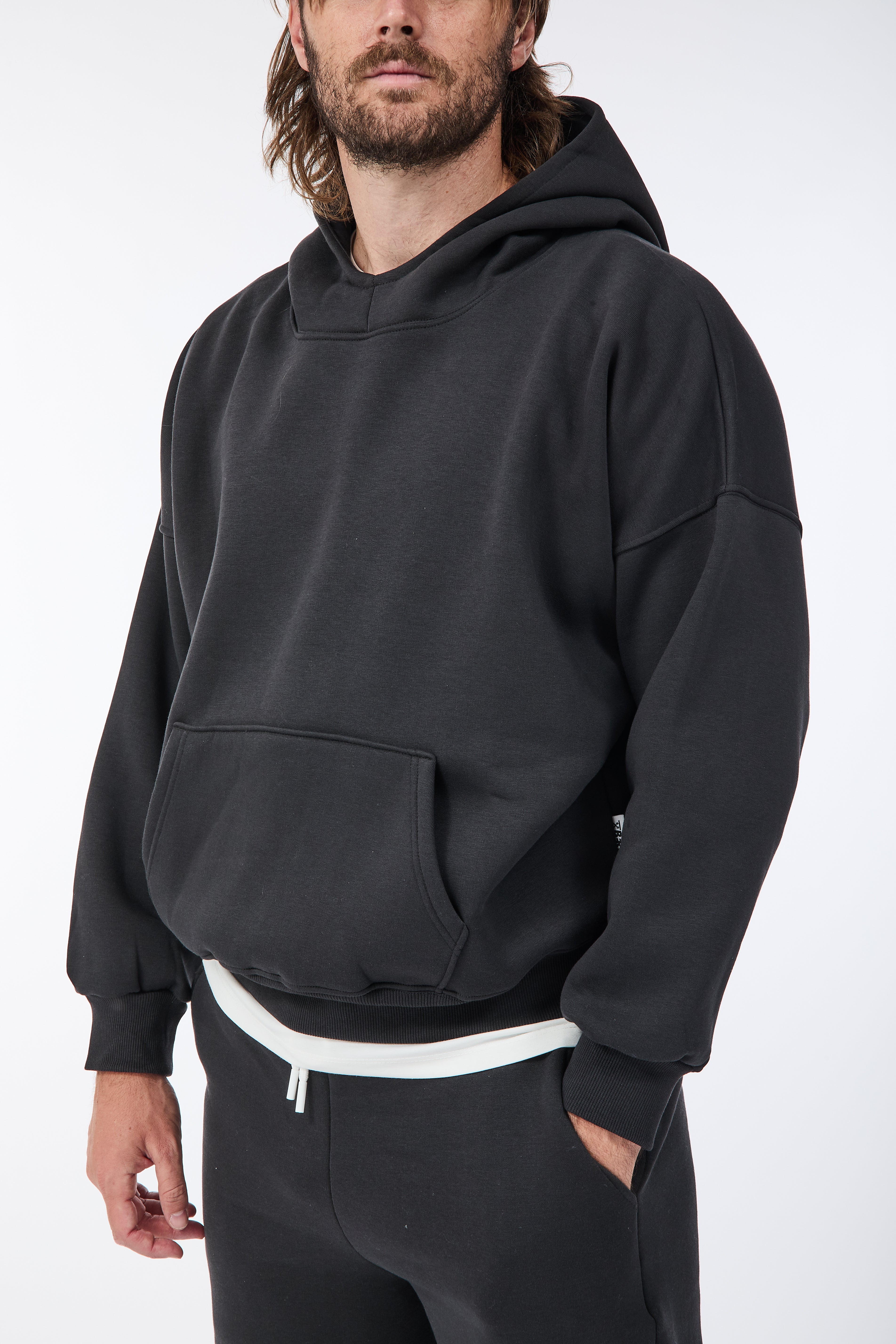 Felpa Berna Oblò Cropped Piombo