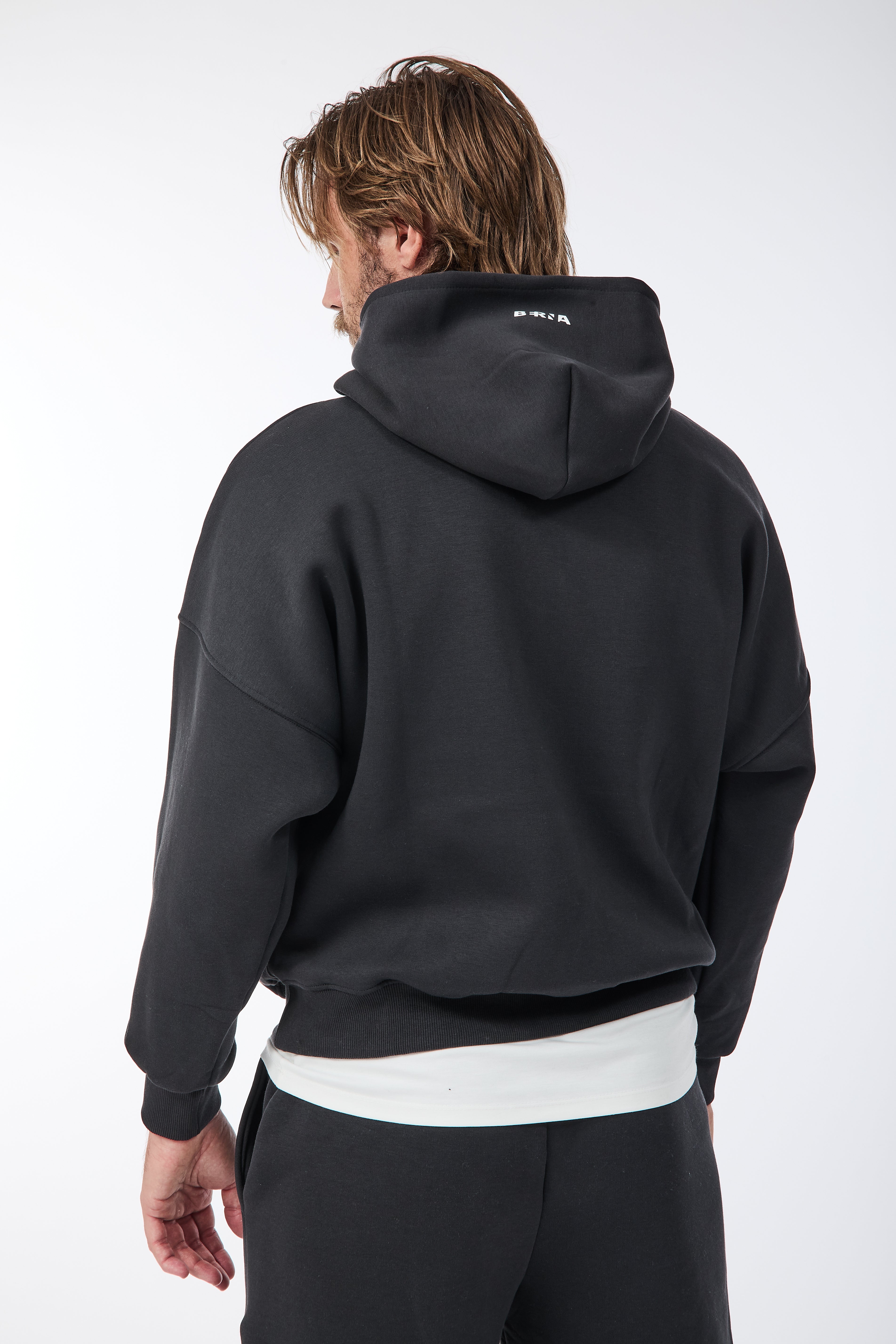Felpa Berna Oblò Cropped Piombo