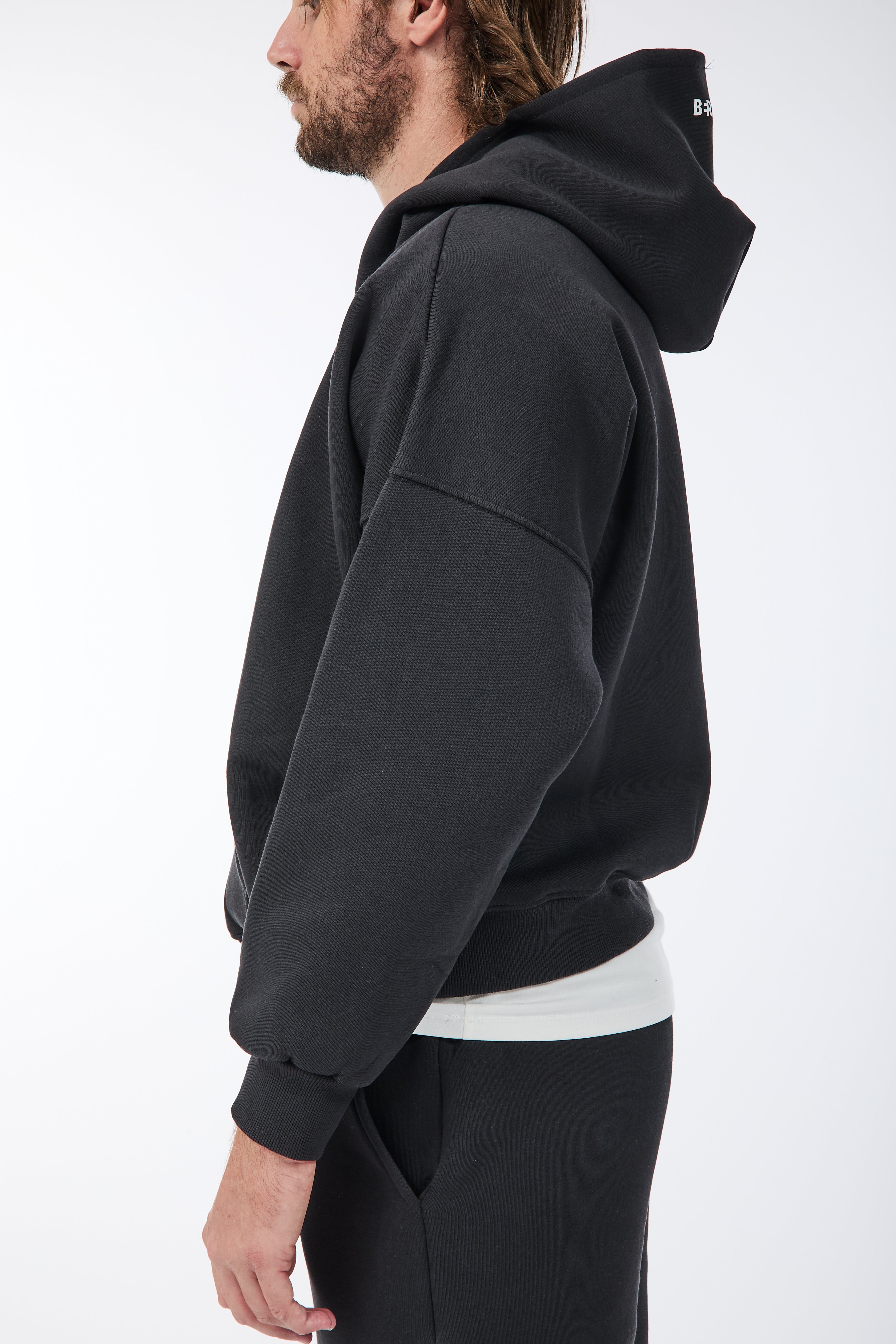 Felpa Berna Oblò Cropped Piombo