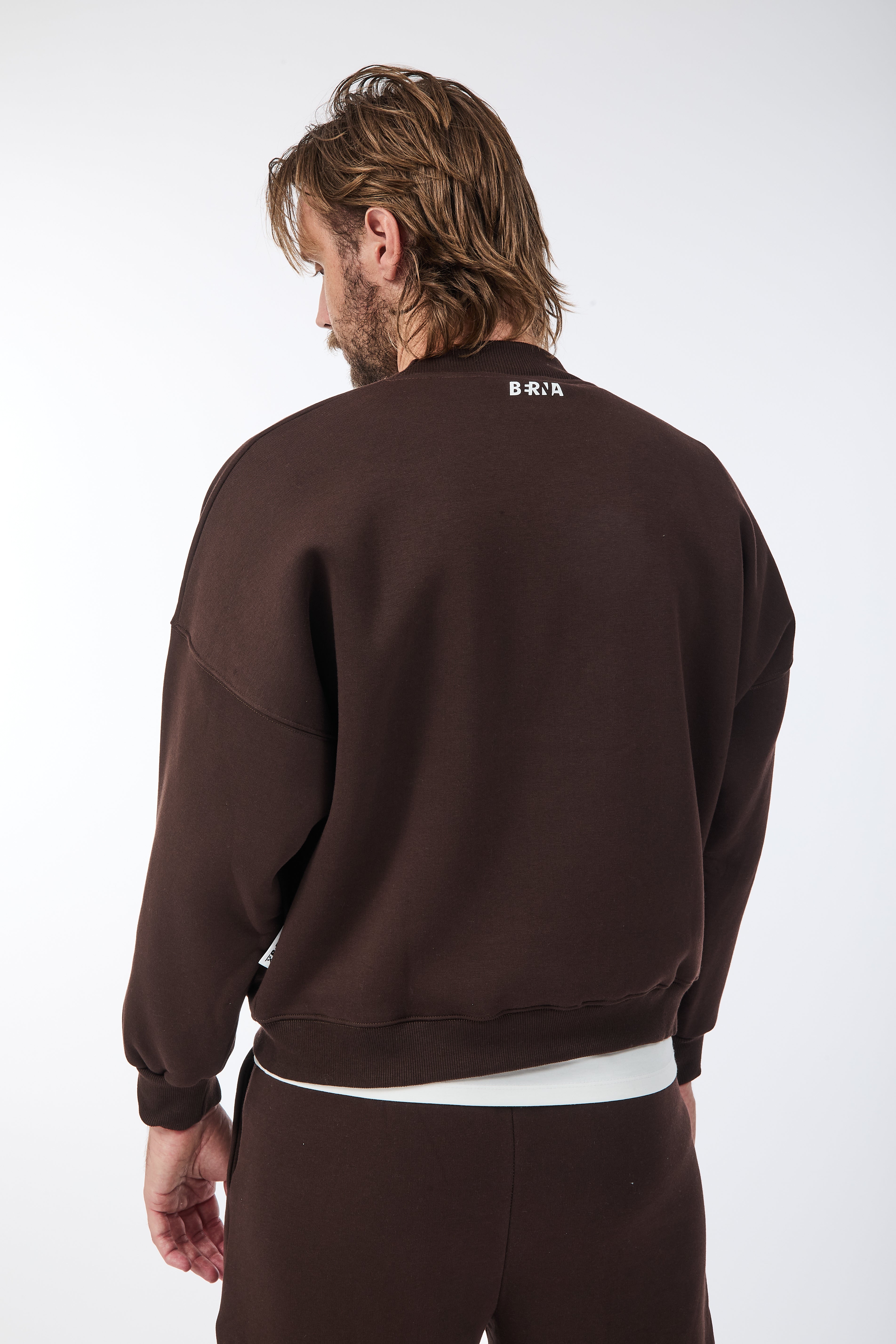 Felpa Berna Girocollo Cropped Moro