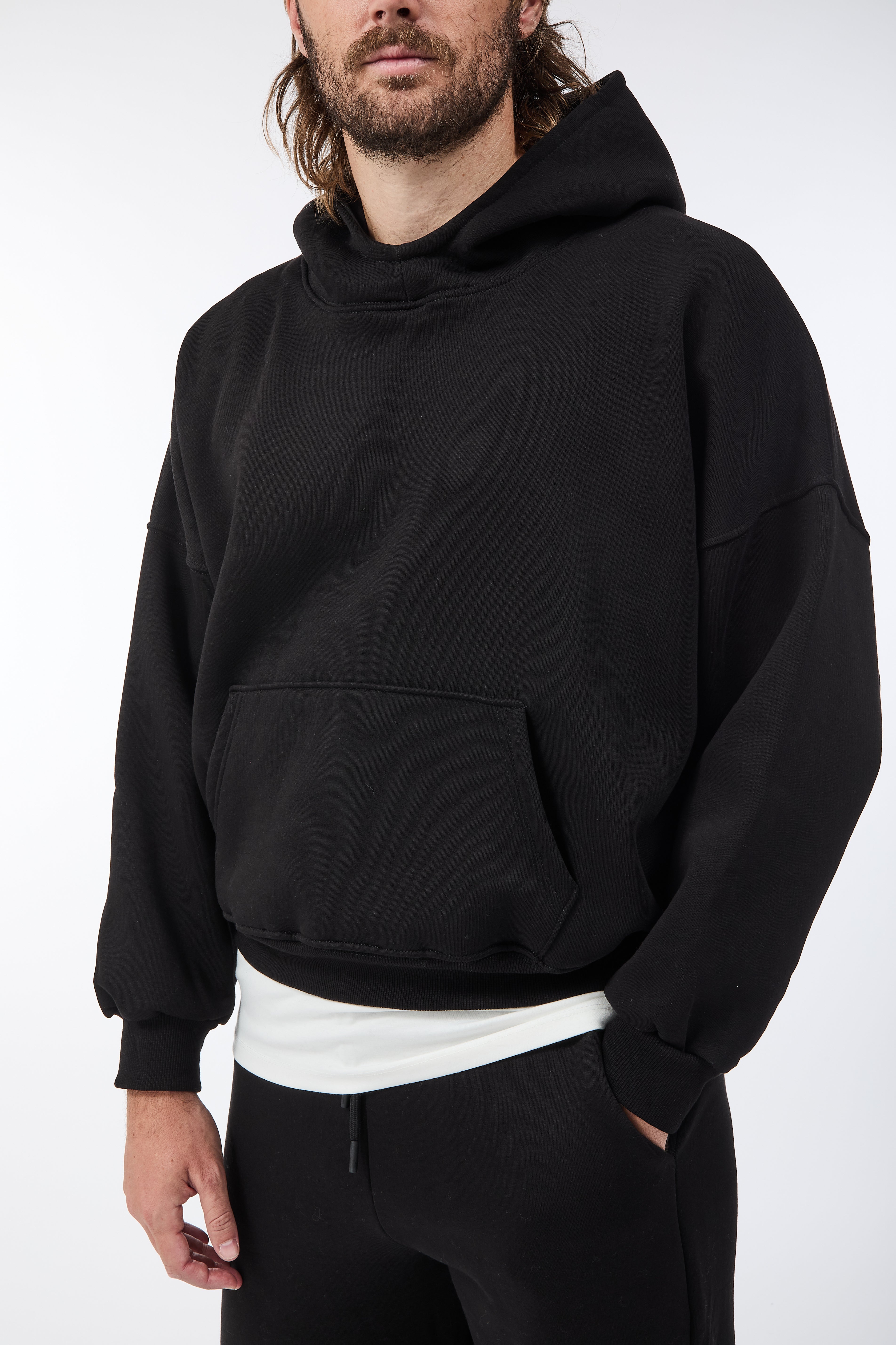 Felpa Berna Oblò Cropped Nera