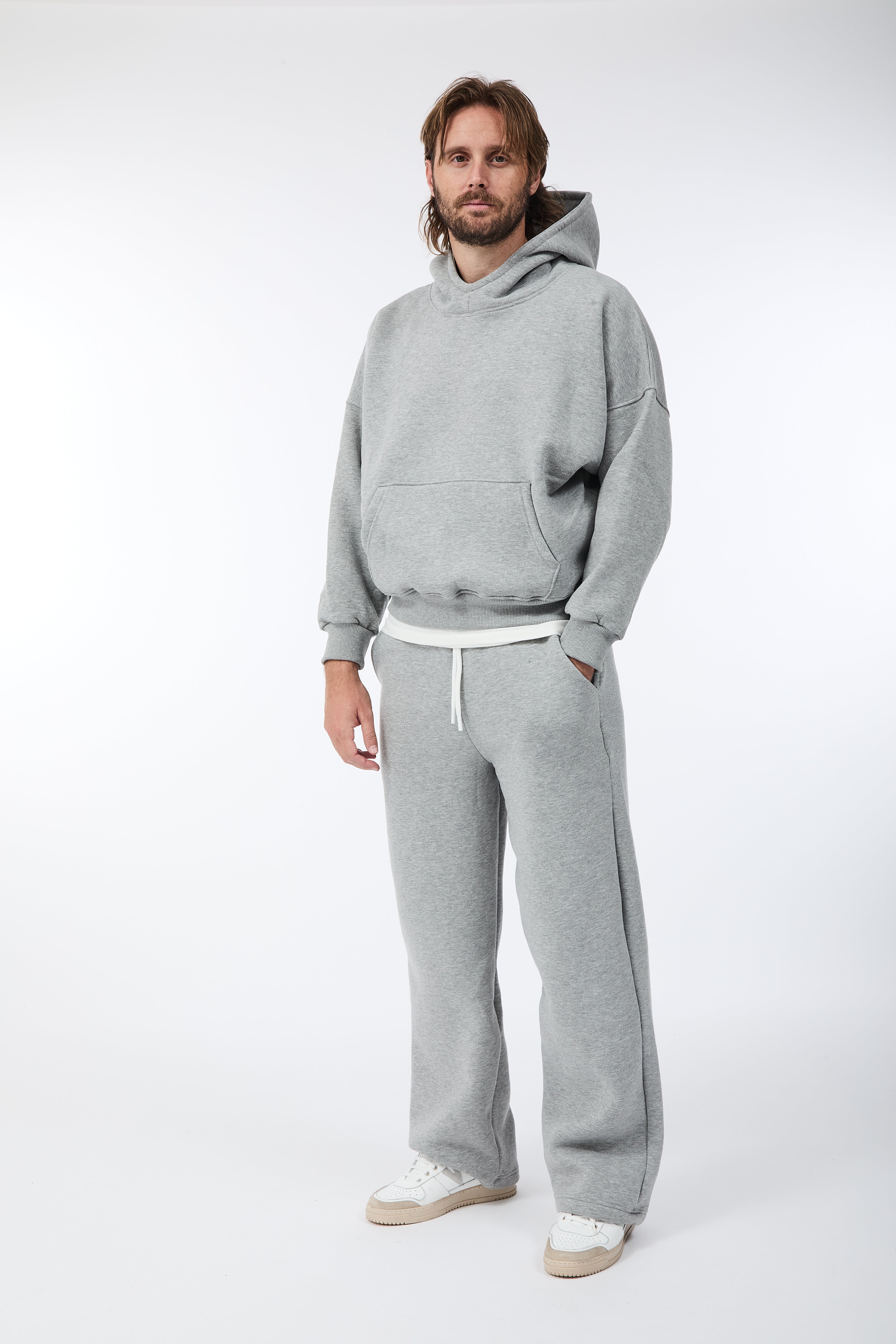 Felpa Berna Oblò Cropped Grigia