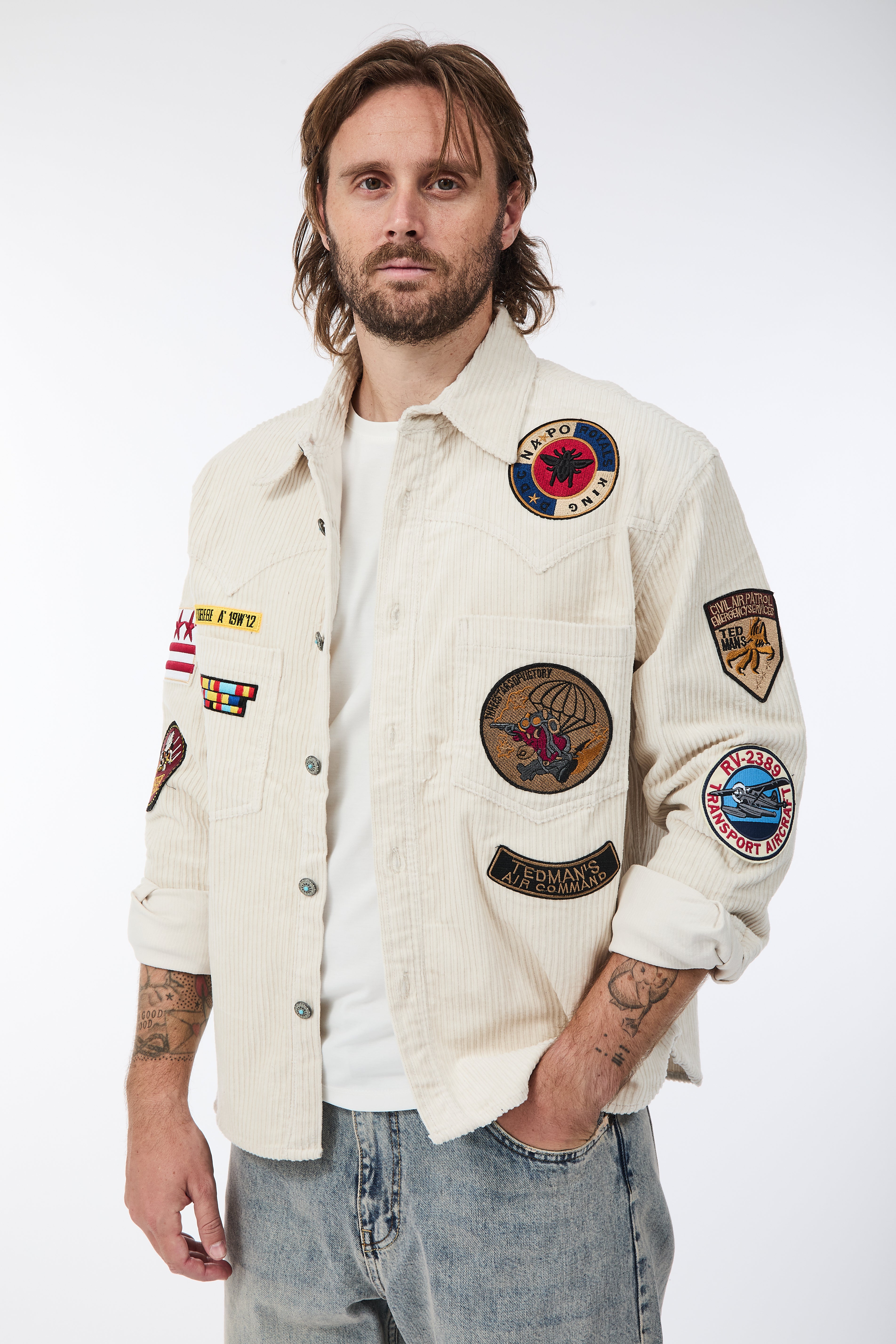 Shirt Berna Boxy Velluto Patch