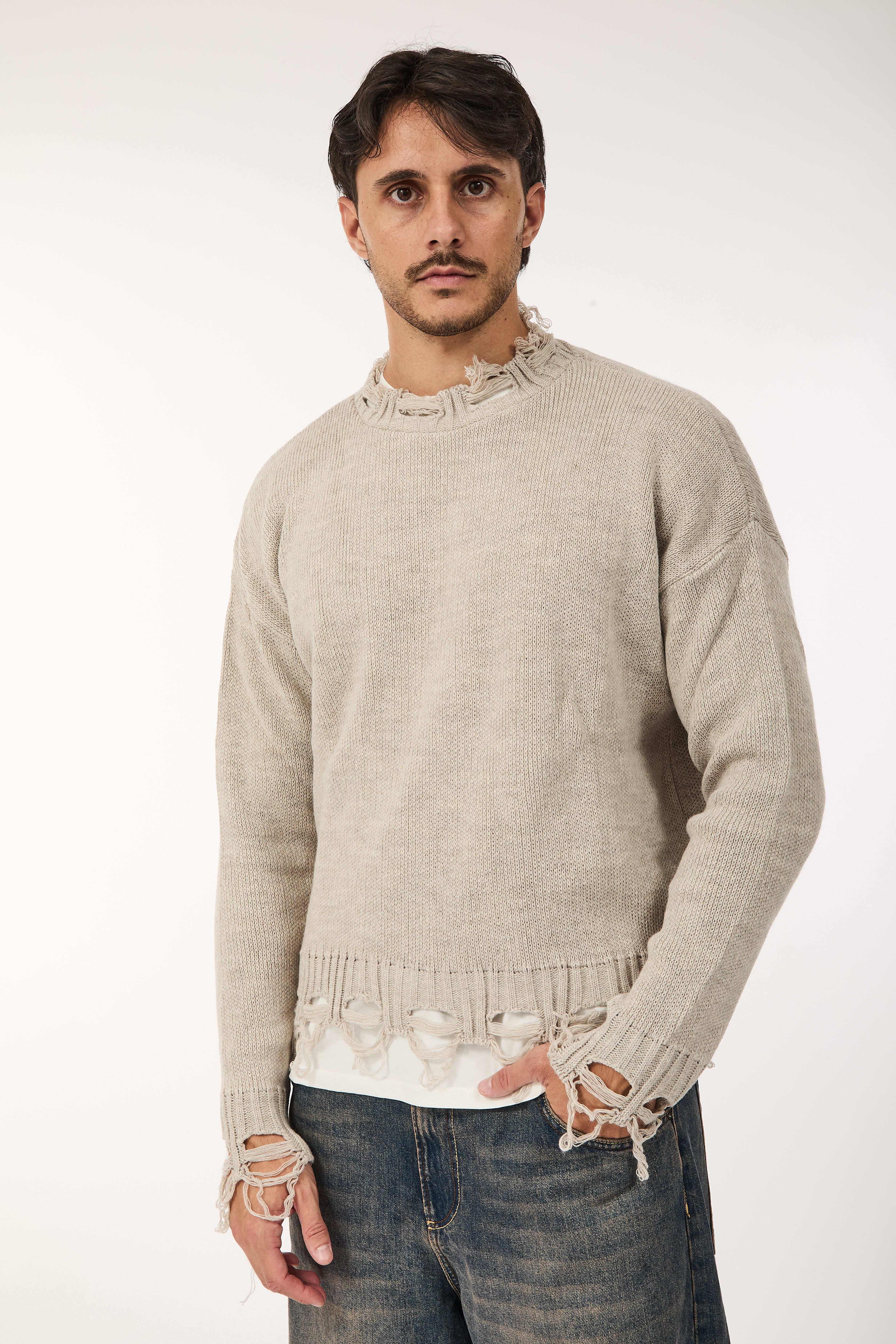 Maglione Imperial Strappi Beige