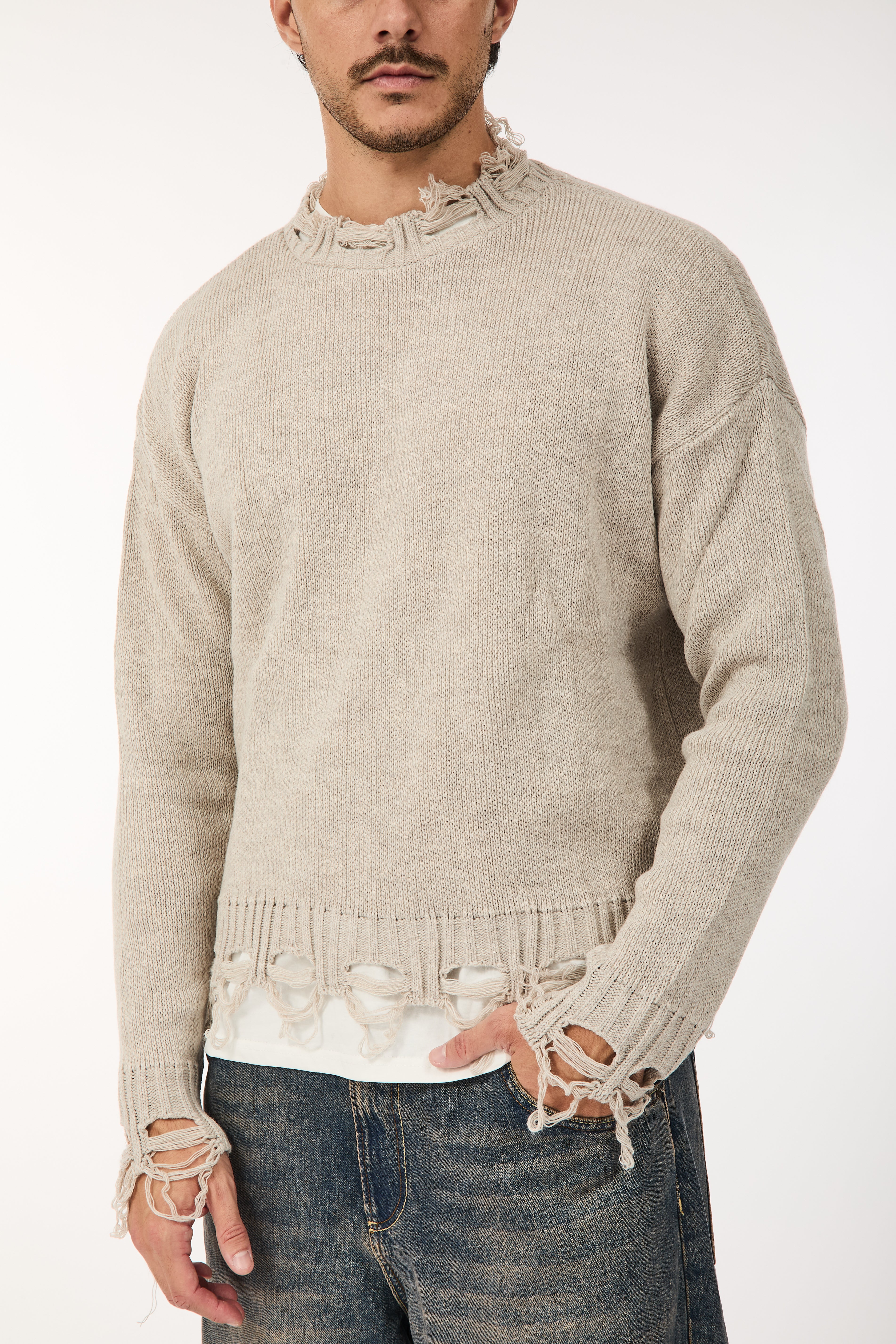 Maglione Imperial Strappi Beige