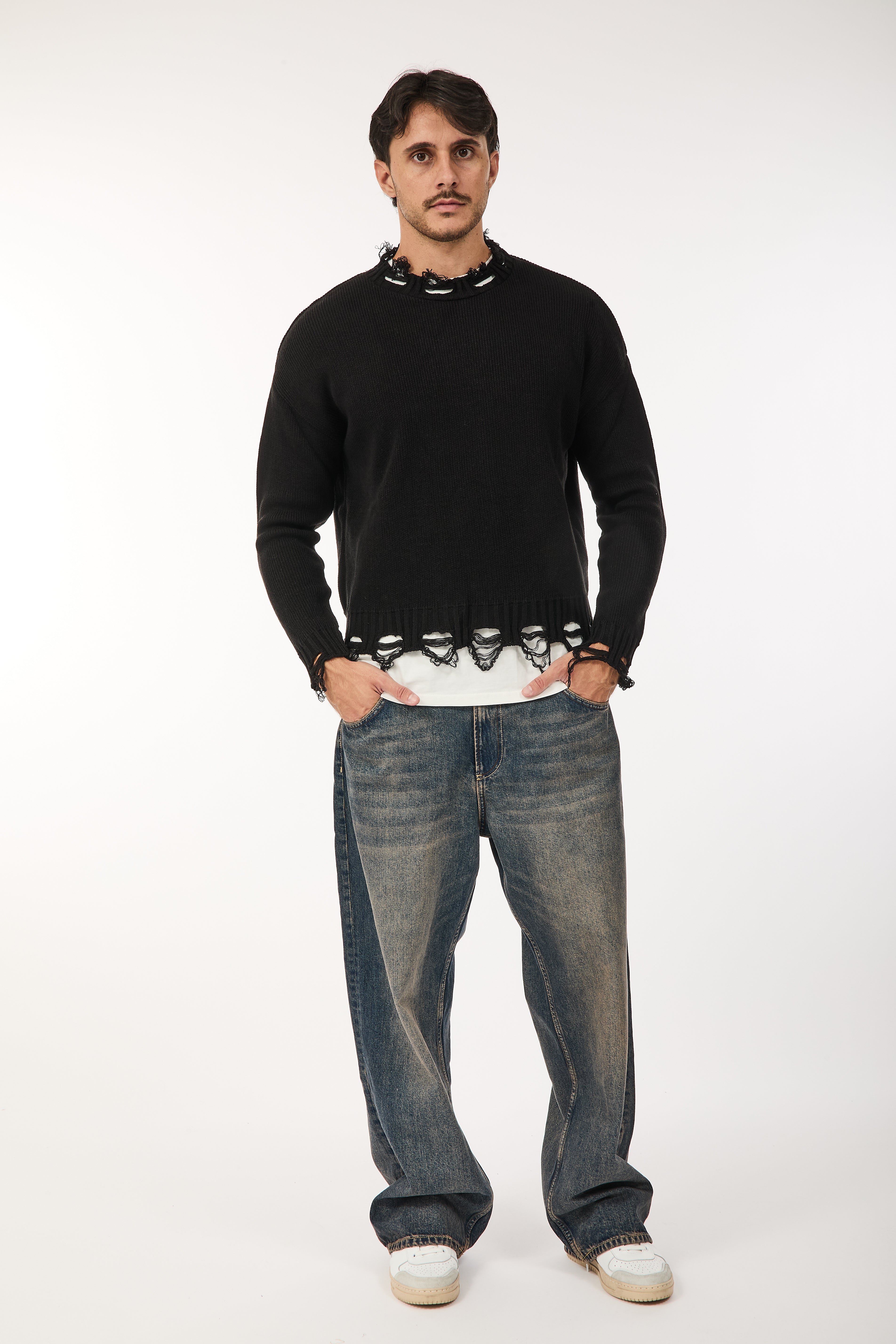 Maglione Imperial Strappi Nero