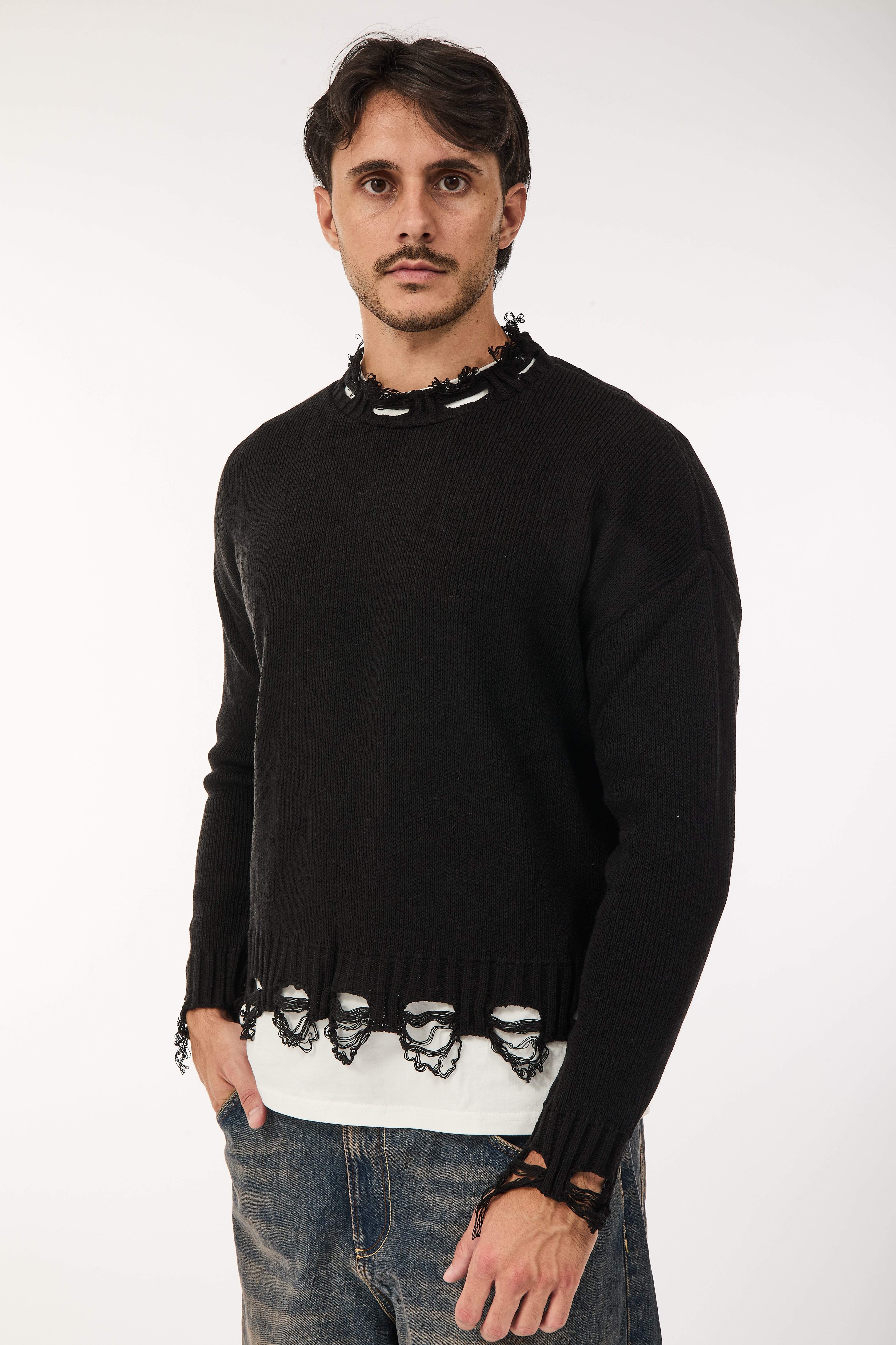 Maglione Imperial Strappi Nero