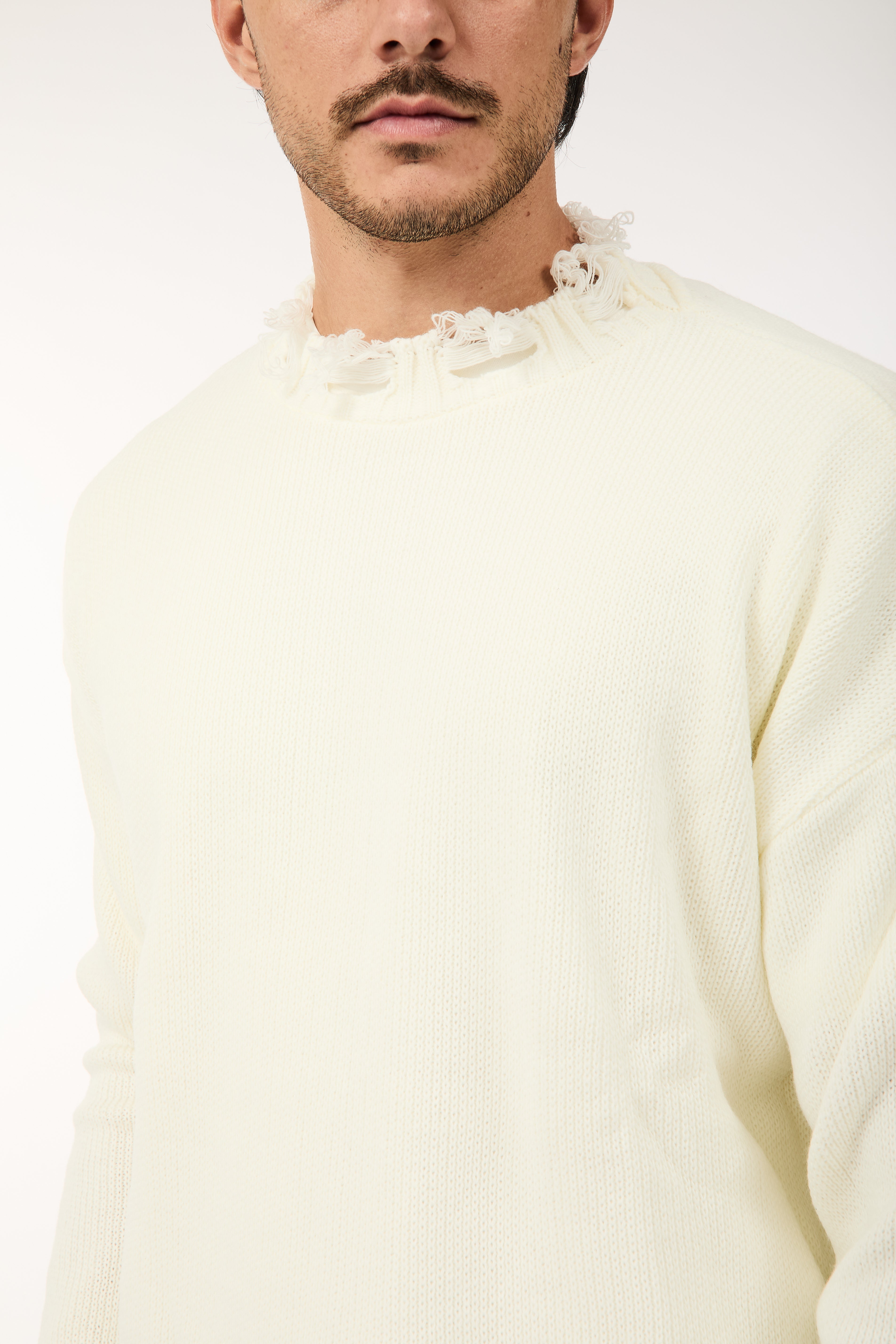 Maglione Over-d Bouclé Cropped Panna M65