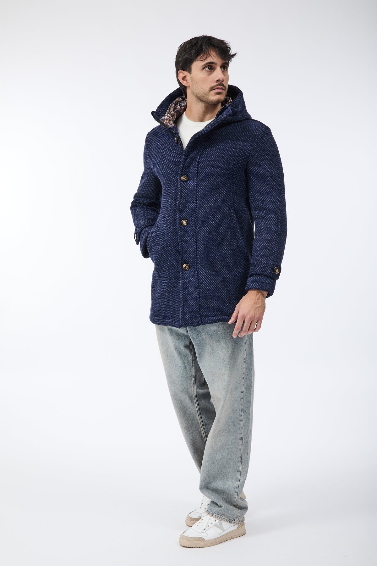 Parka V2 Lungo Punto riso Blu
