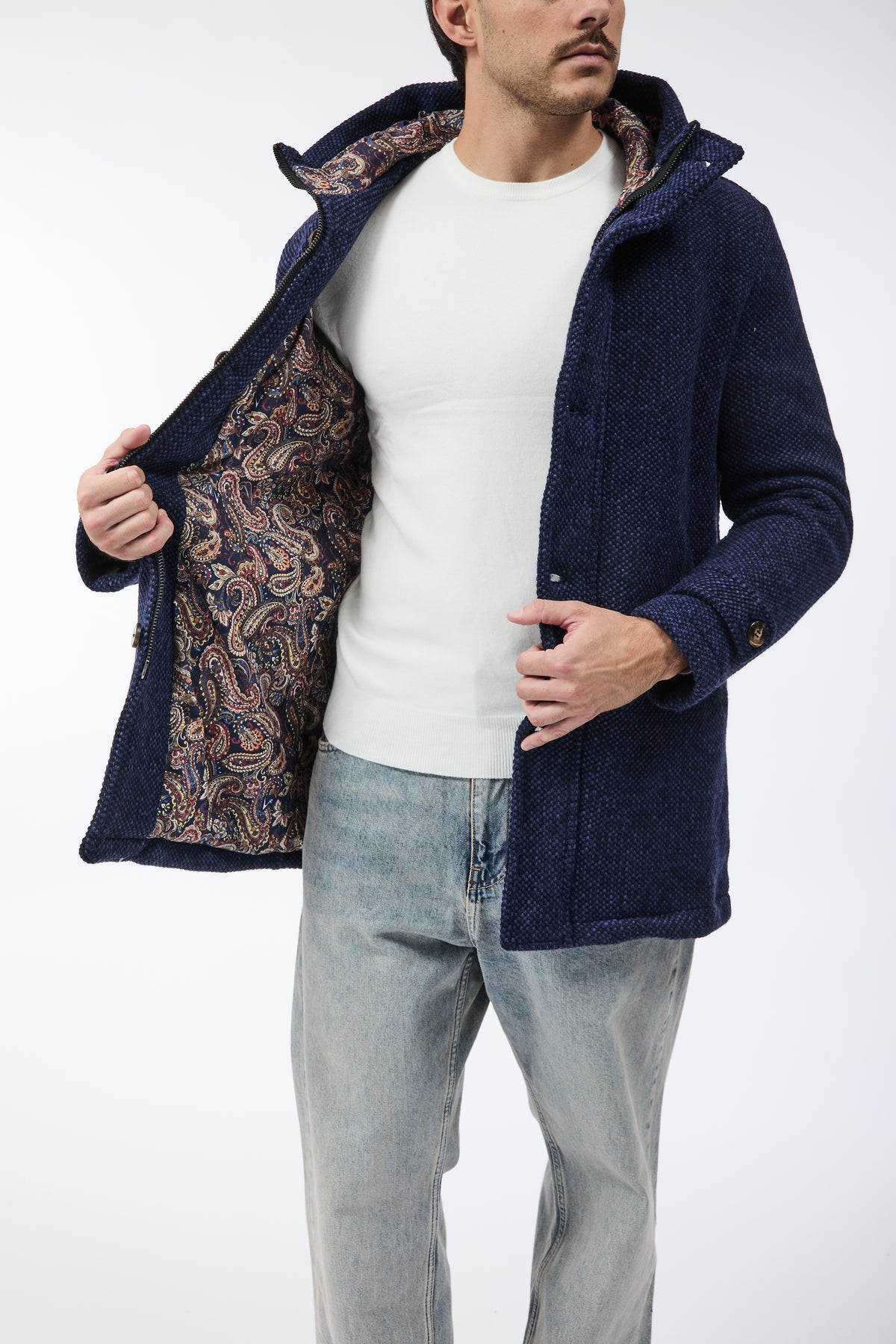 Parka V2 Lungo Punto riso Blu