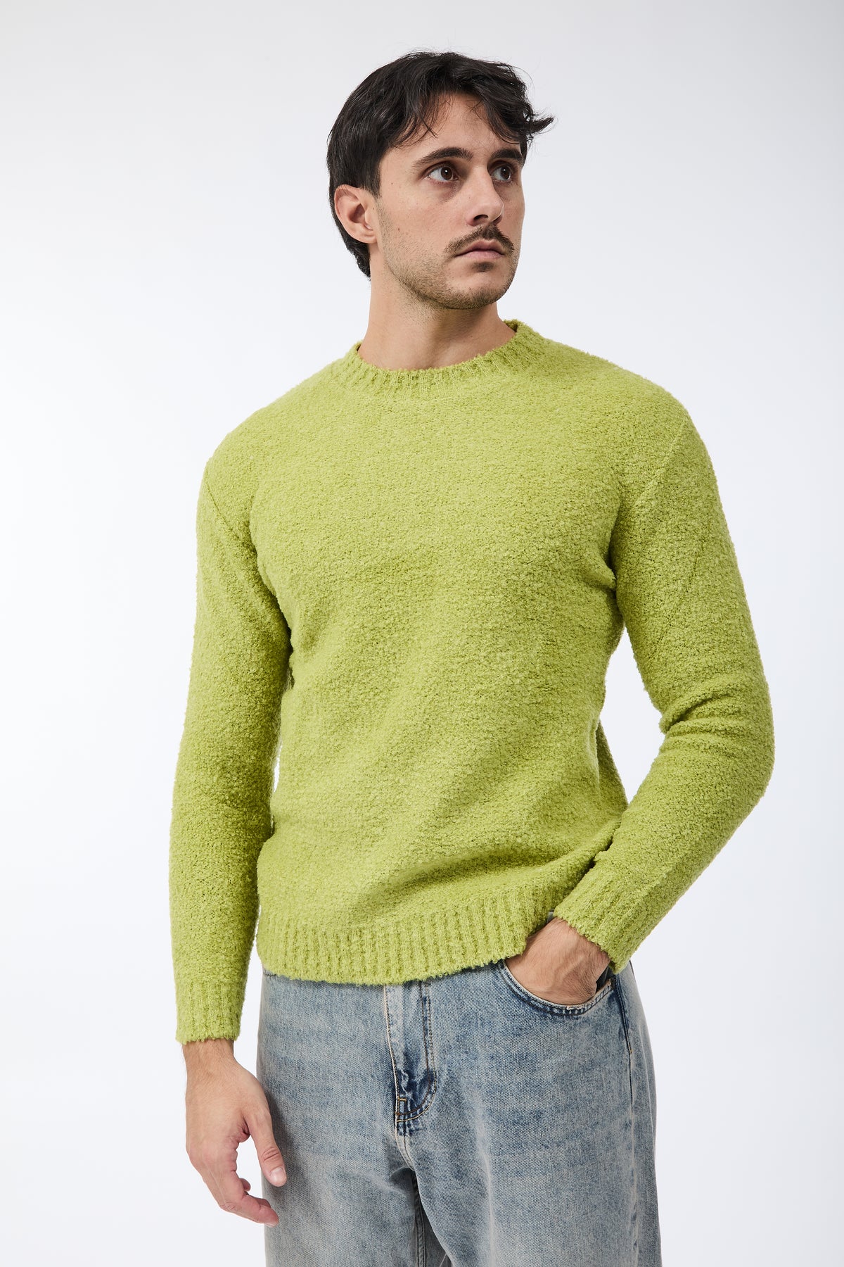 Maglione Block Eleven Bouclè Pistacchio