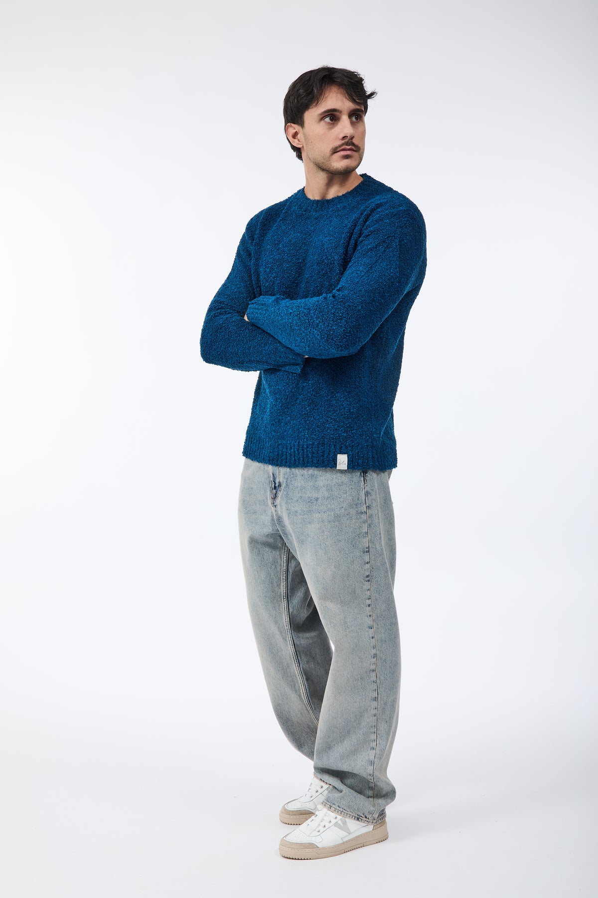 Maglione Block Eleven Bouclè Blu