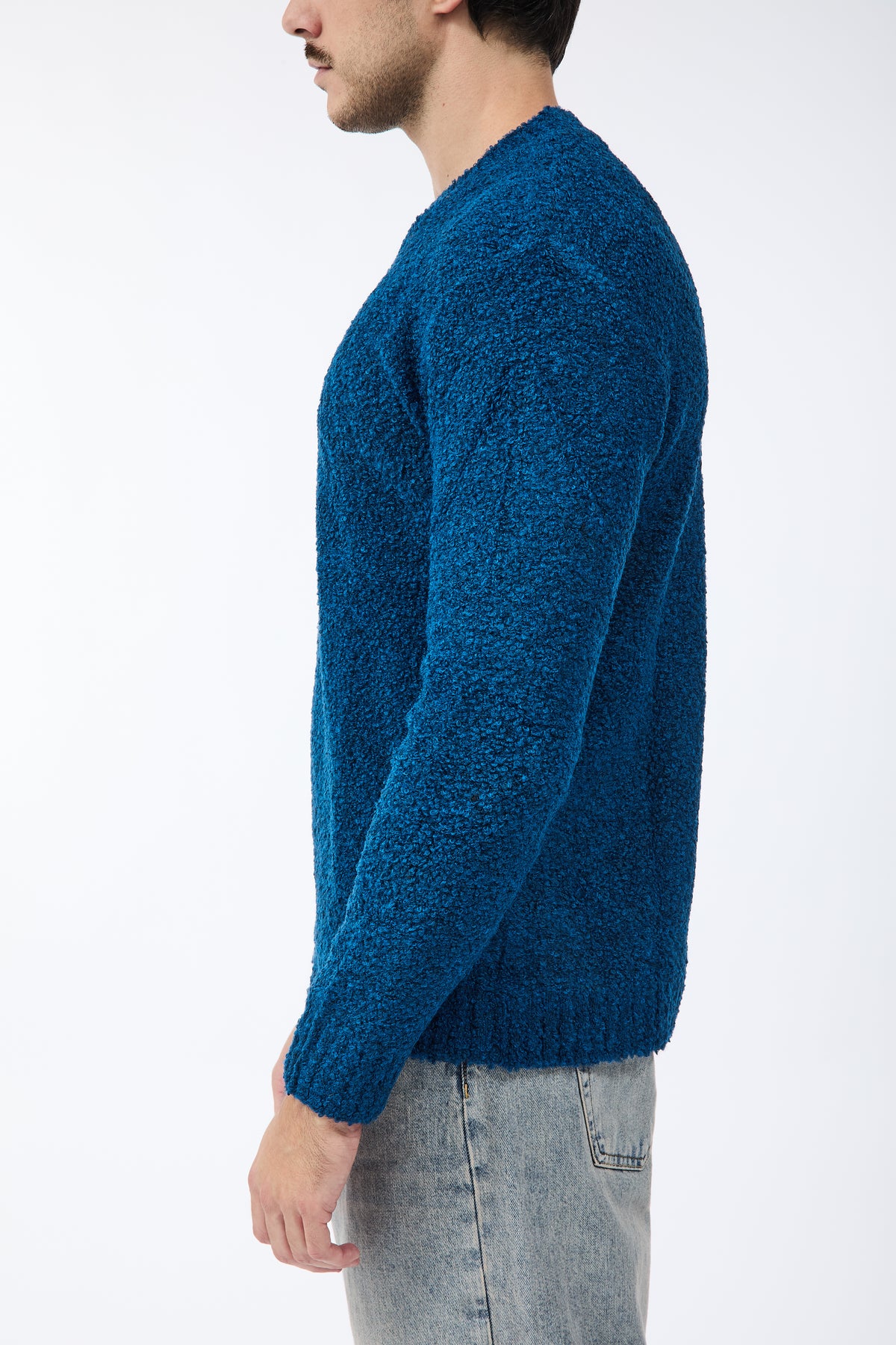 Maglione Block Eleven Bouclè Blu