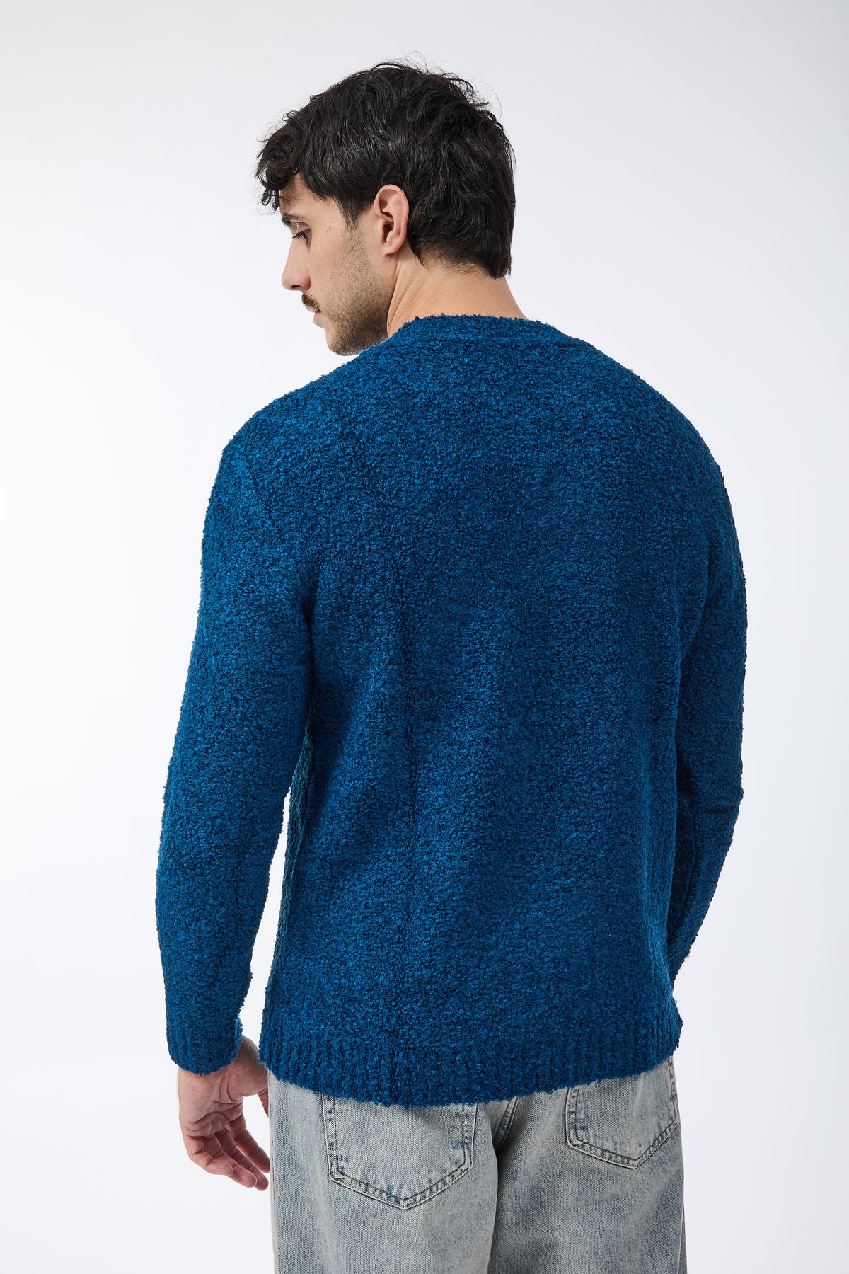 Maglione Block Eleven Bouclè Blu