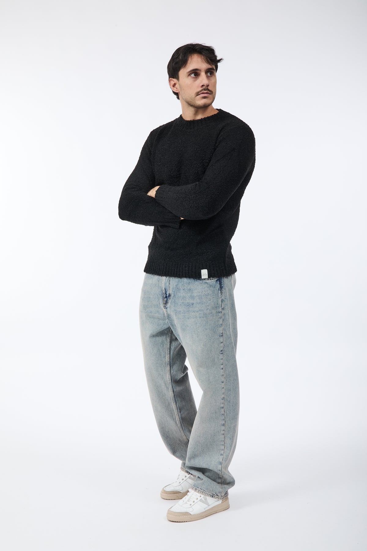Maglione Block Eleven Bouclè Nero