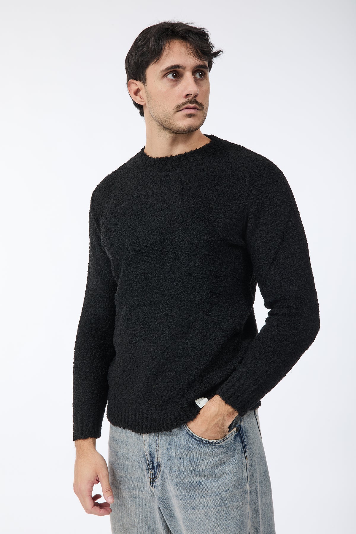 Maglione Block Eleven Bouclè Nero