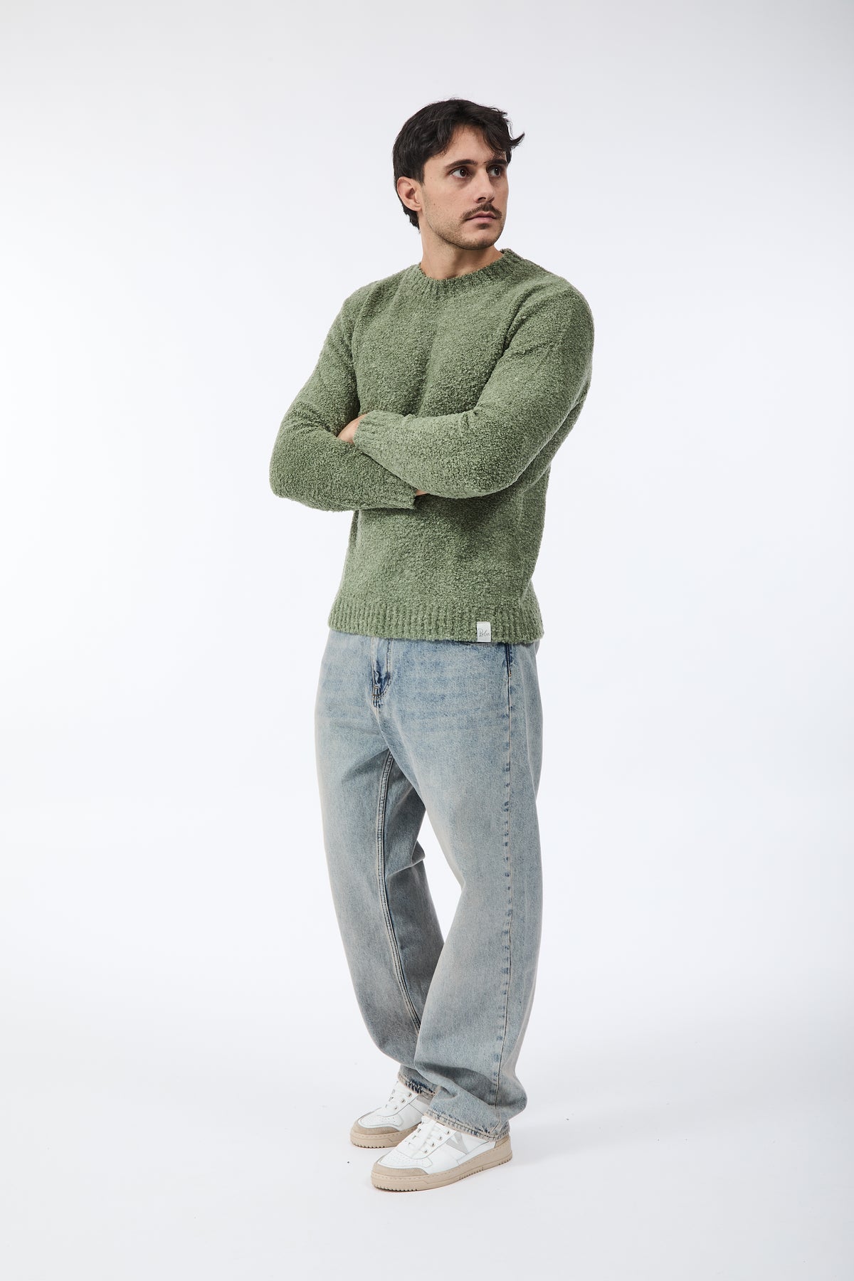Maglione Block Eleven Bouclè Salvia