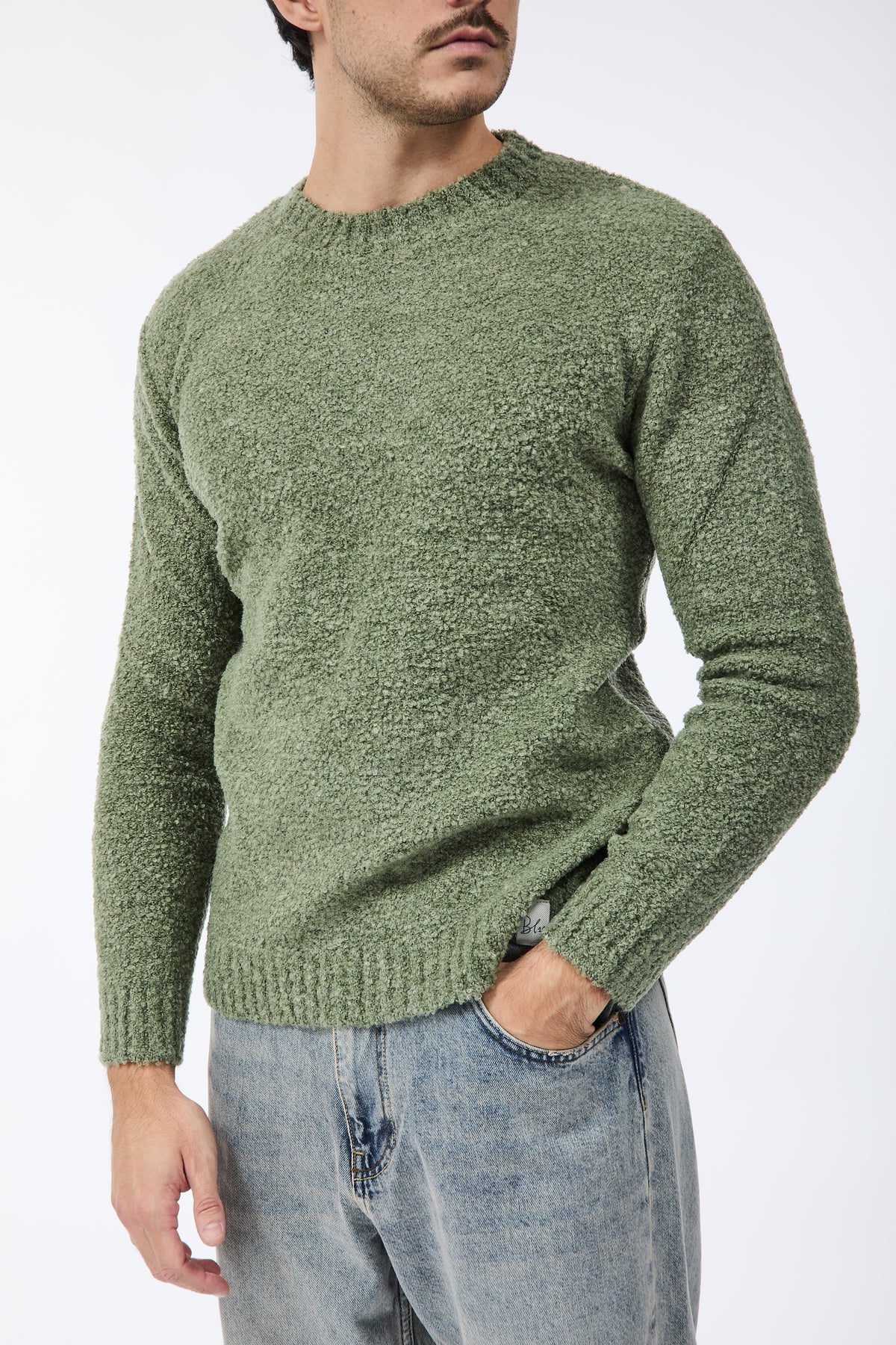 Maglione Block Eleven Bouclè Salvia