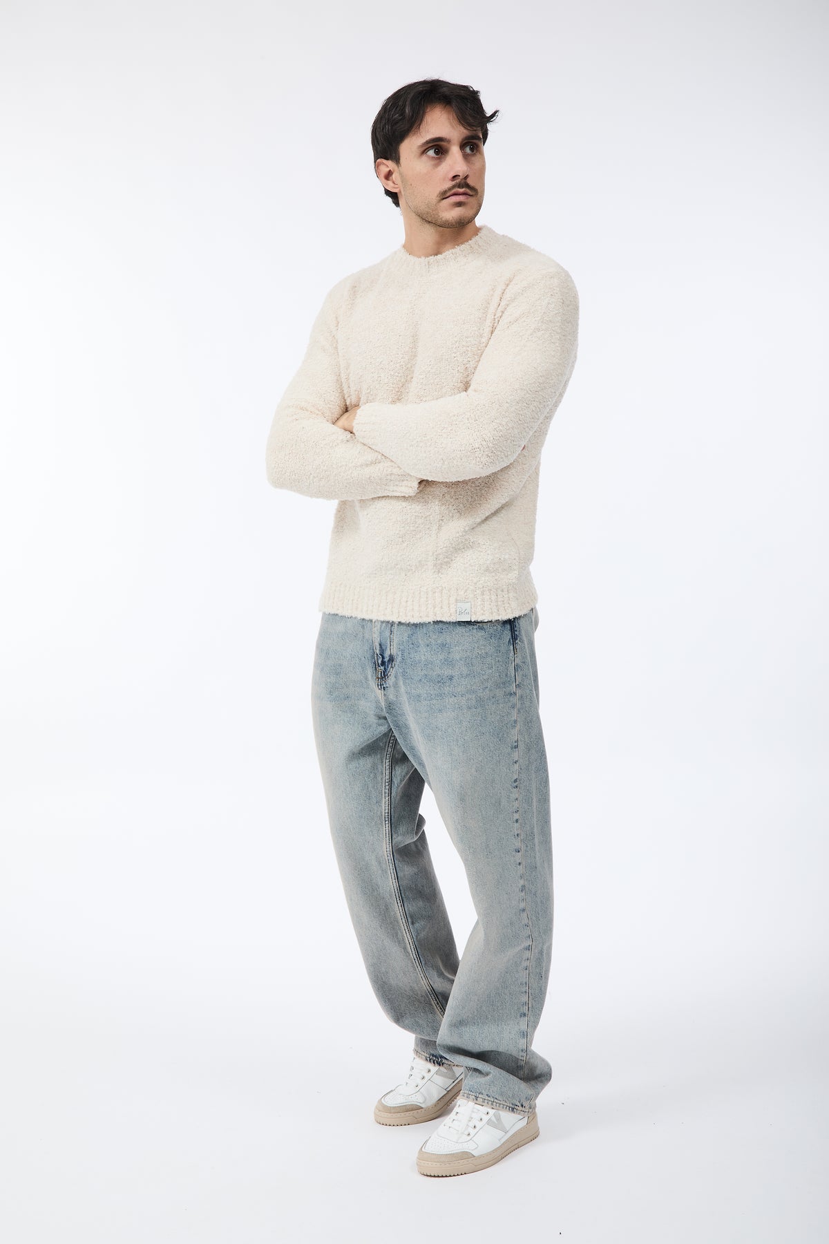 Maglione Block Eleven Bouclè Ecrù