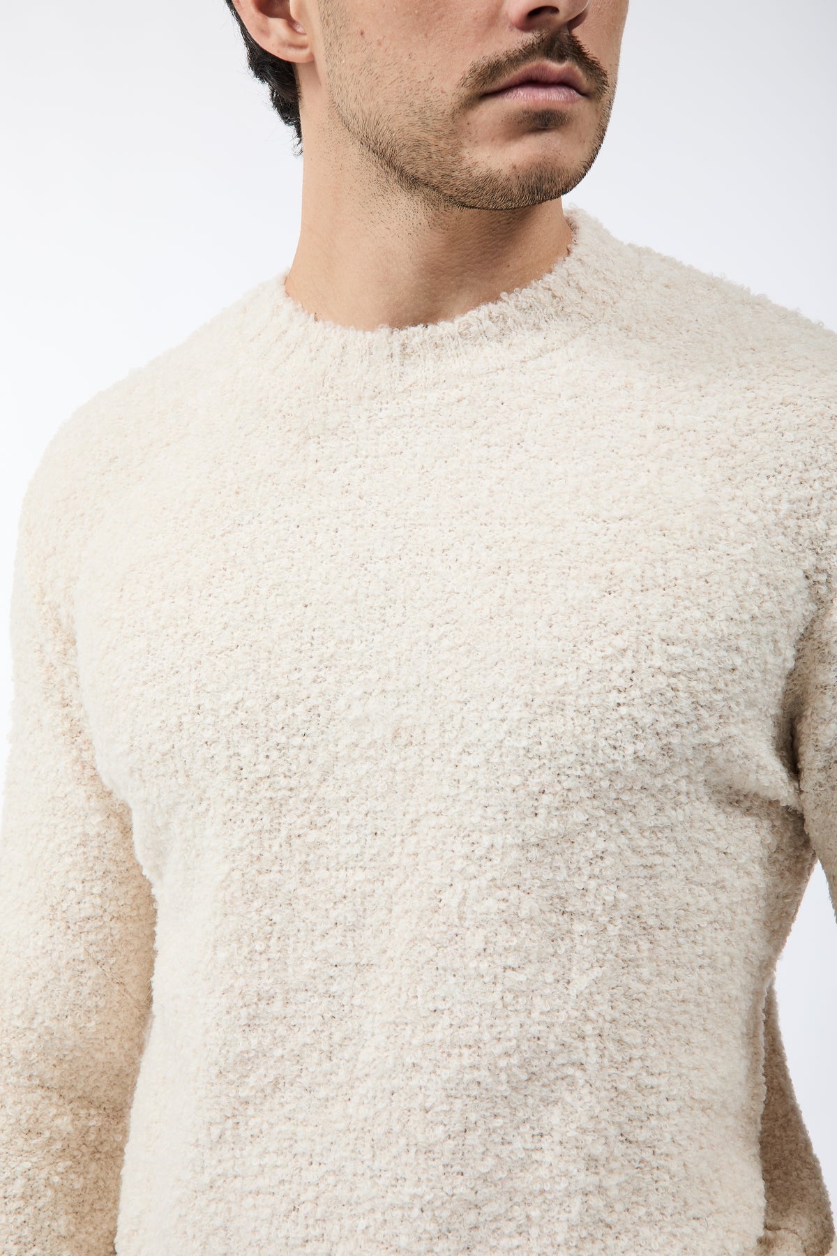 Maglione Block Eleven Bouclè Ecrù
