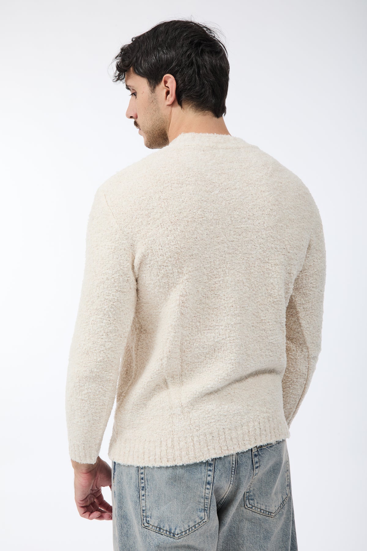Maglione Block Eleven Bouclè Ecrù
