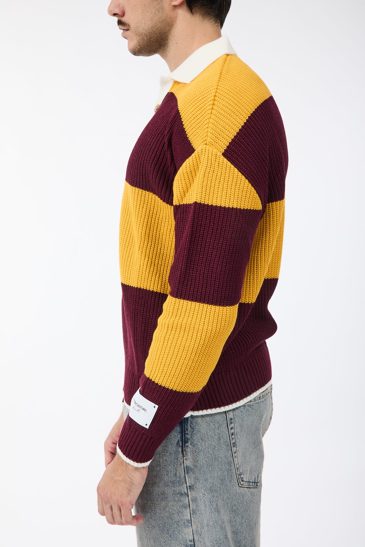 Maglione Superculture Polo AK7045 Giallo-Bordeaux