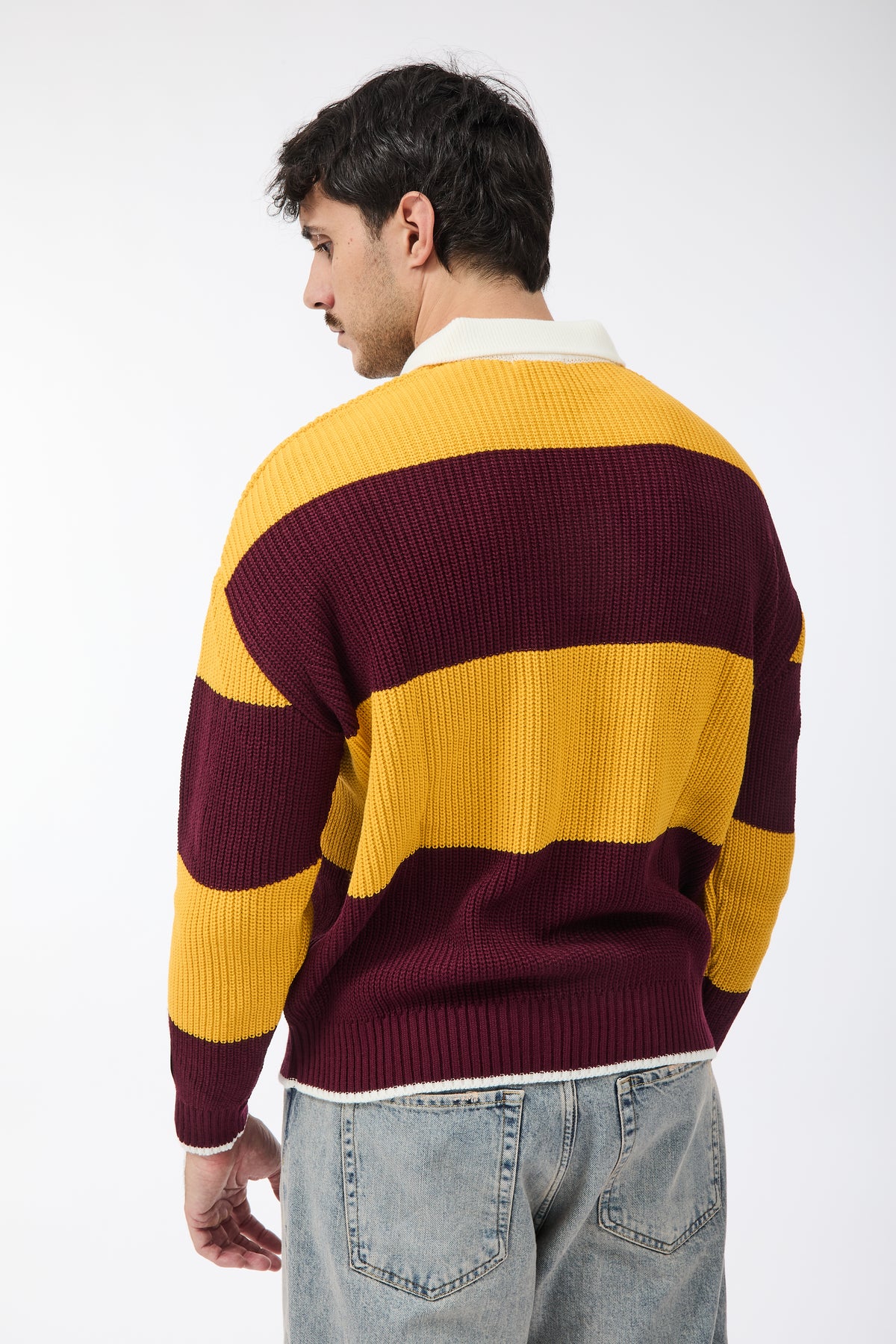 Maglione Superculture Polo AK7045 Giallo-Bordeaux
