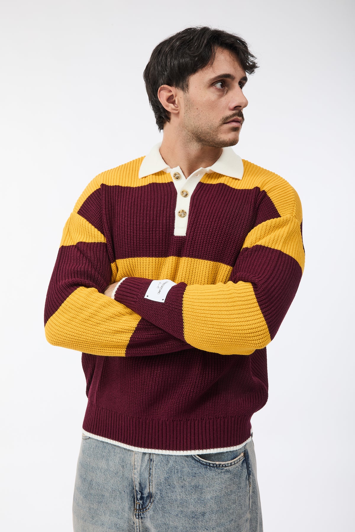 Maglione Superculture Polo AK7045 Giallo-Bordeaux