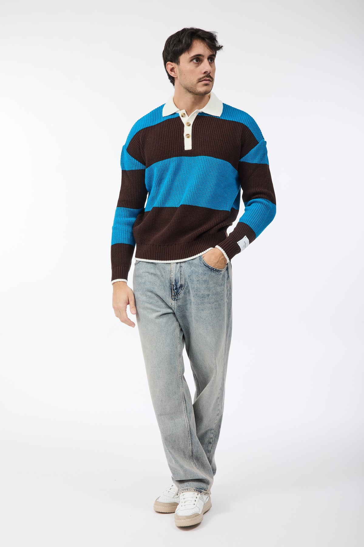 Maglione Superculture Polo AK7045 Turchese-Moro