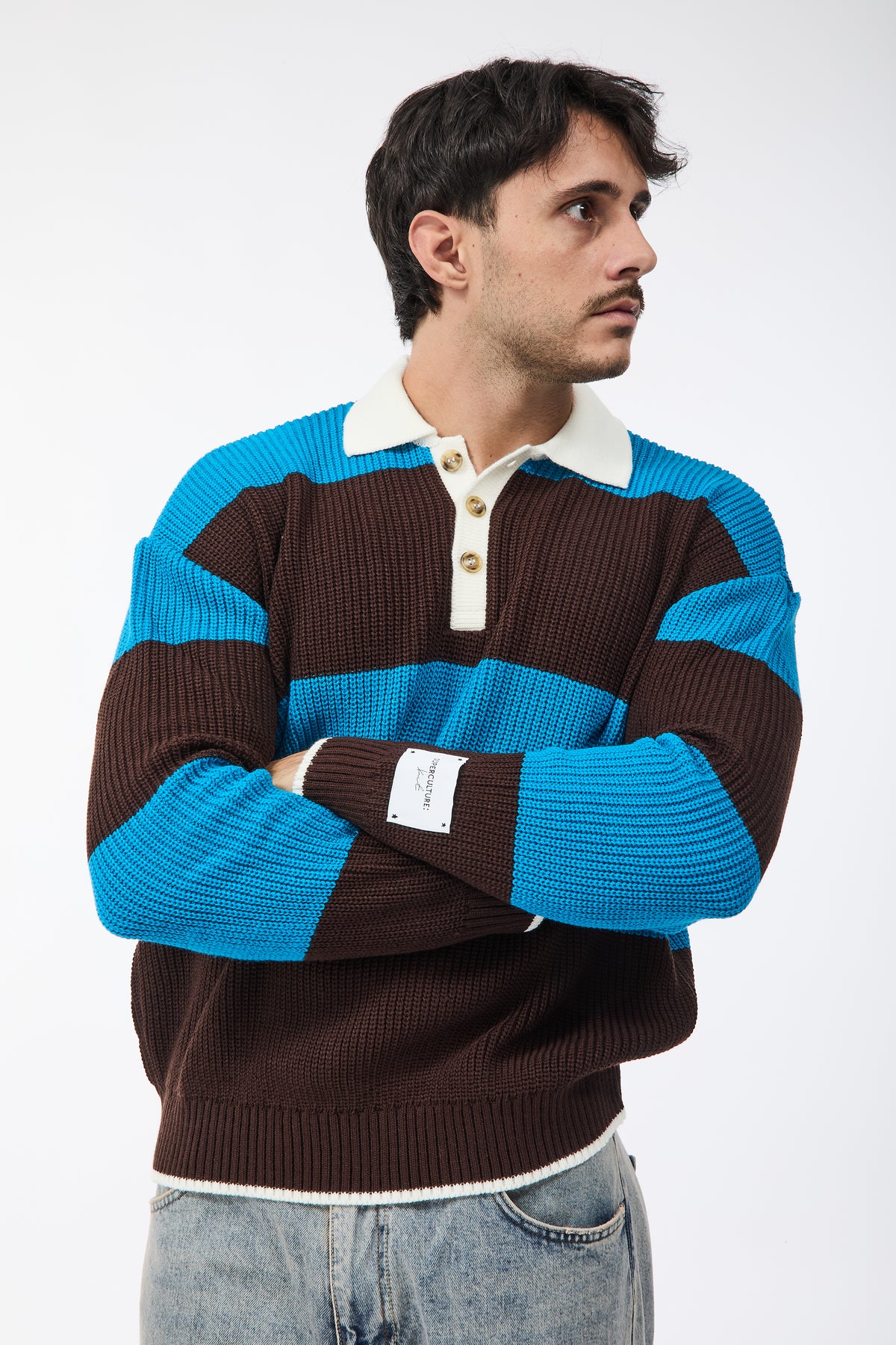 Maglione Superculture Polo AK7045 Turchese-Moro