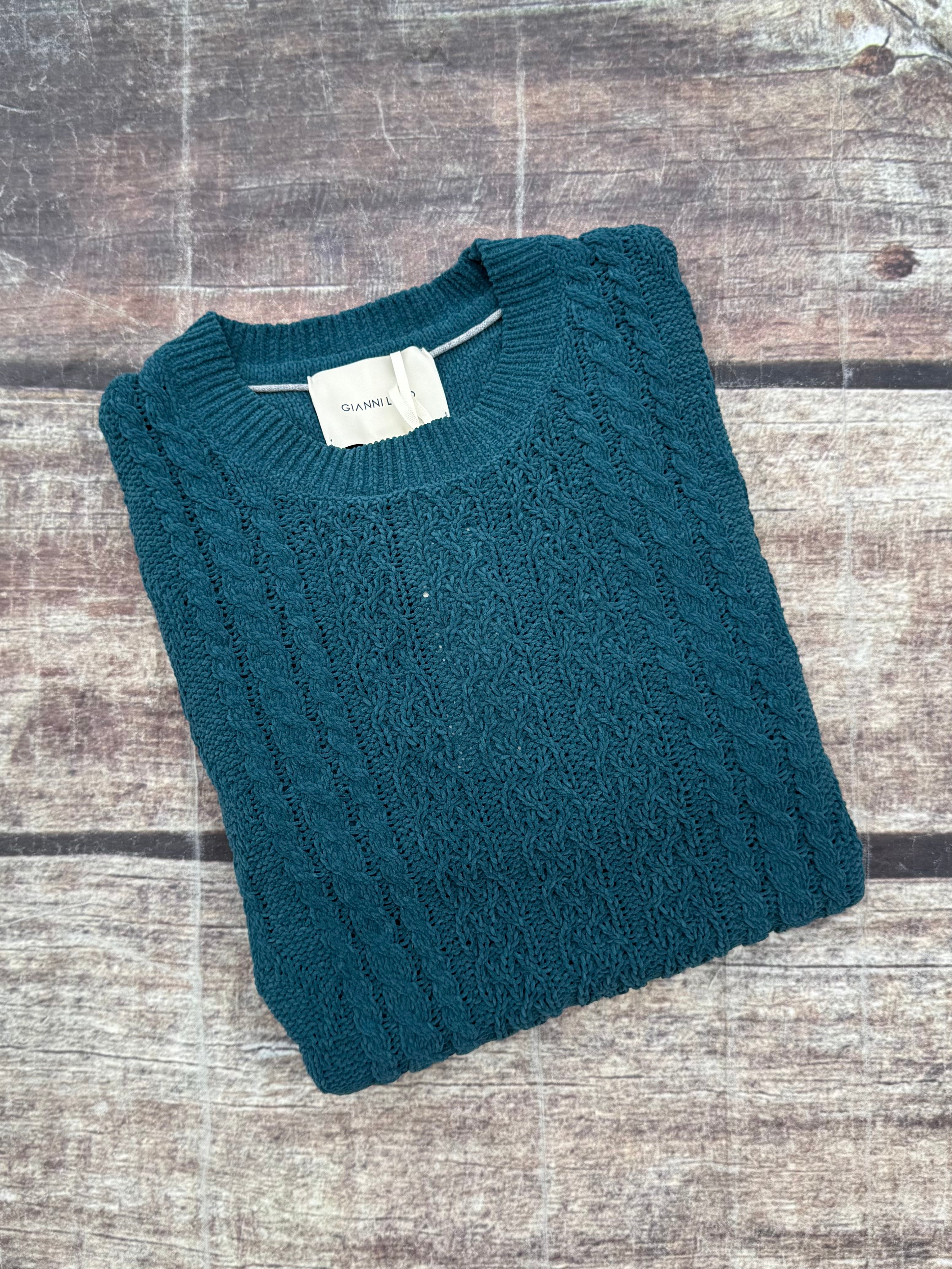 Maglione Gianni Lupo Trecce Ciniglia Pavone 522 (12269152928084)