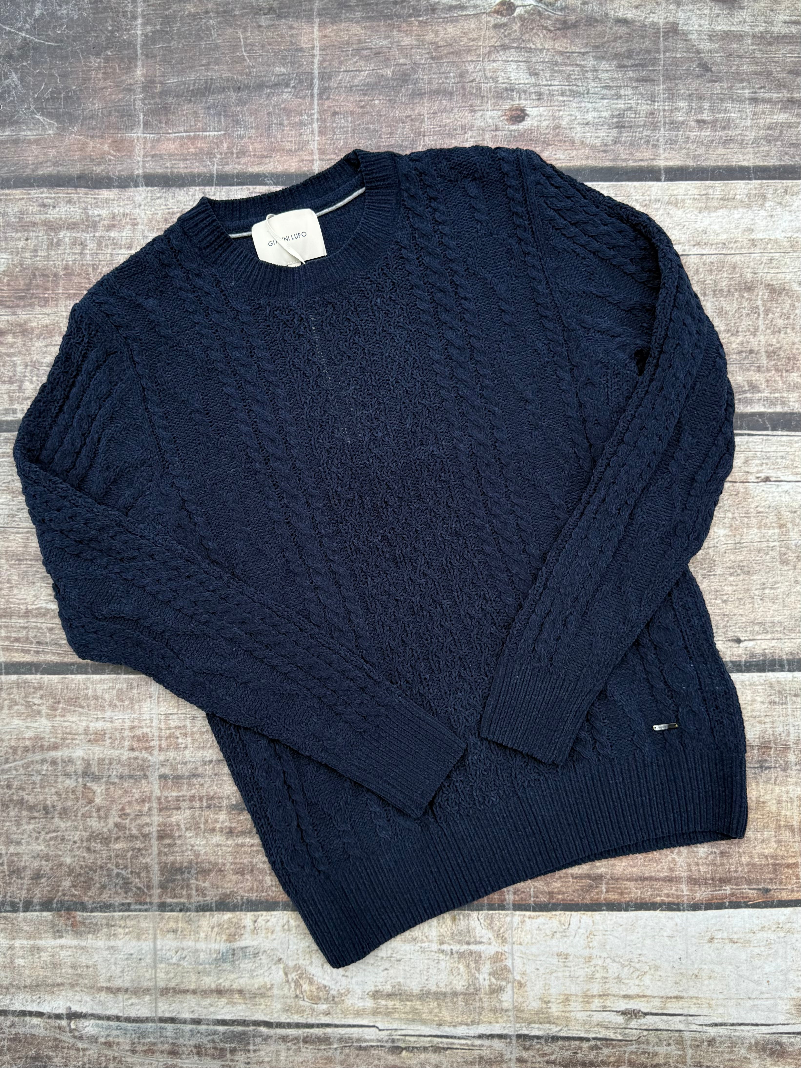 Maglione Gianni Lupo Trecce Ciniglia Navy 522 (12269285146964)