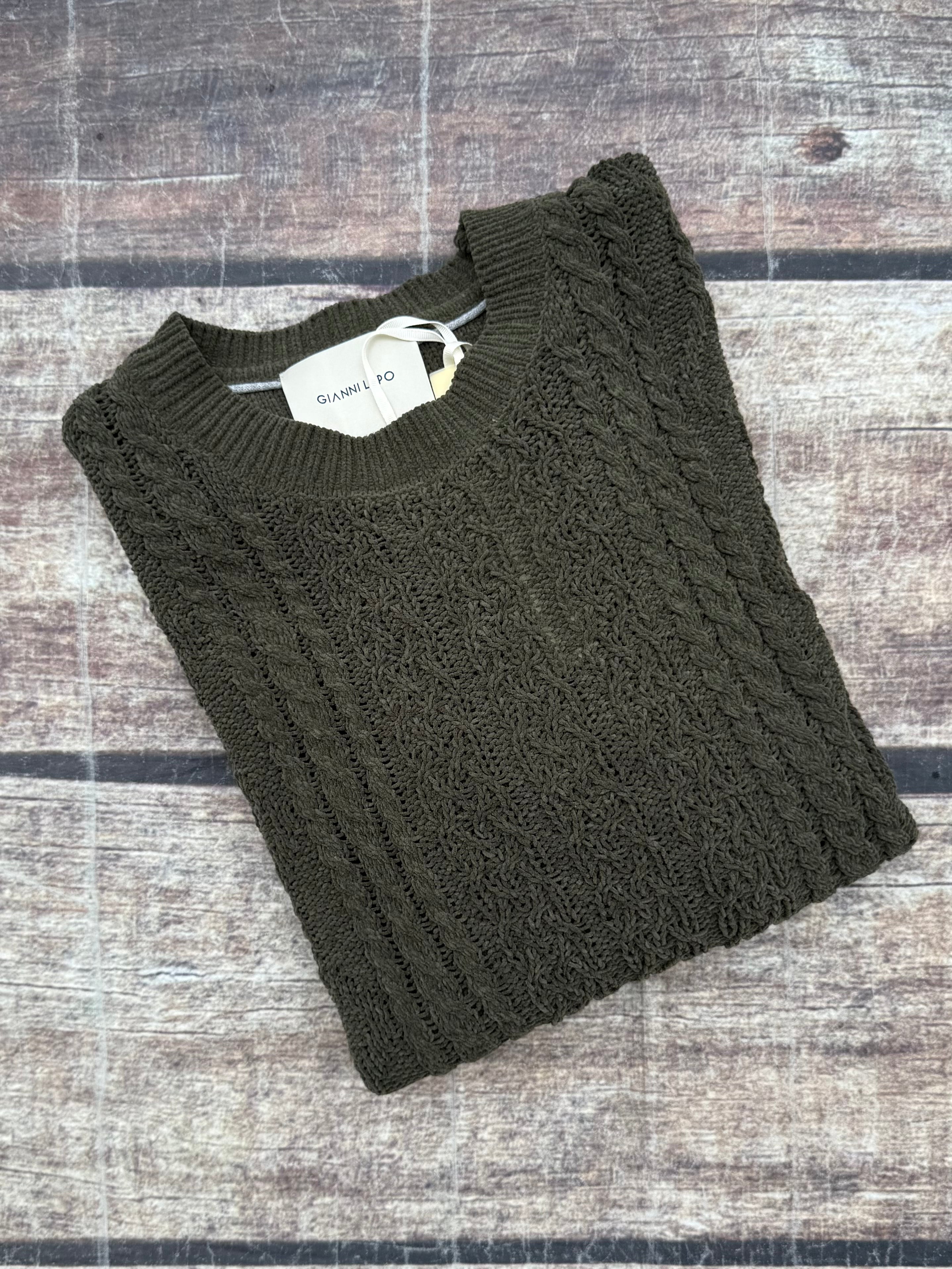 Maglione Gianni Lupo Trecce Ciniglia Militare 522 (12269283901780)