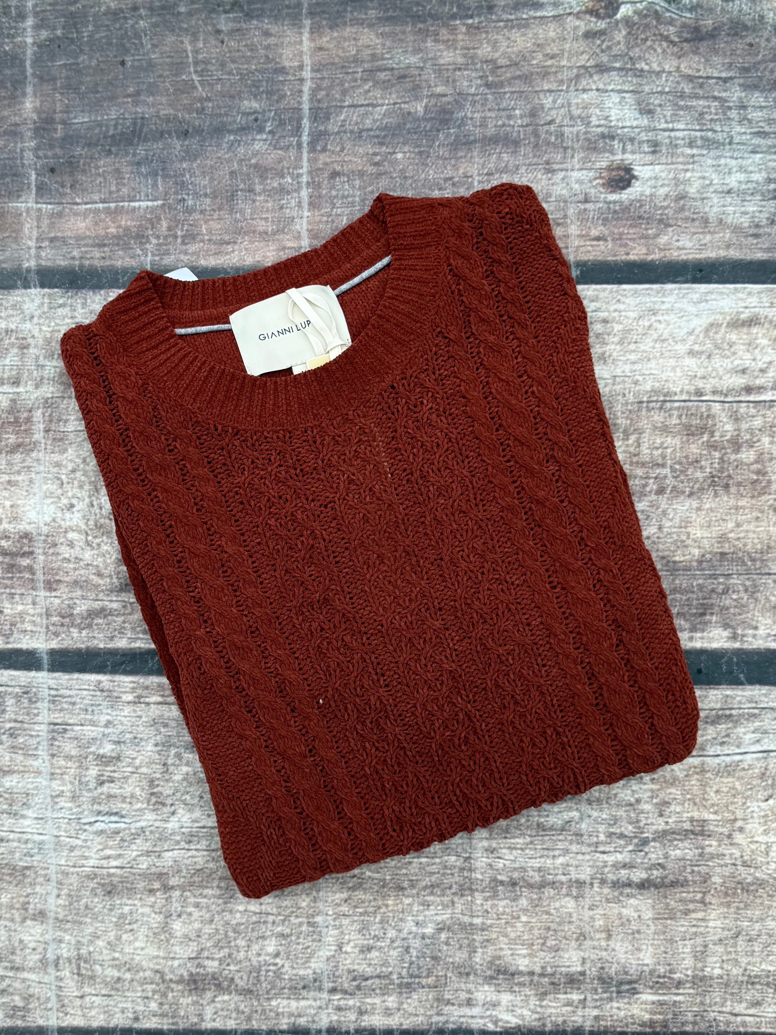 Maglione Gianni Lupo Trecce Ciniglia Coccio 522 (12269152731476)