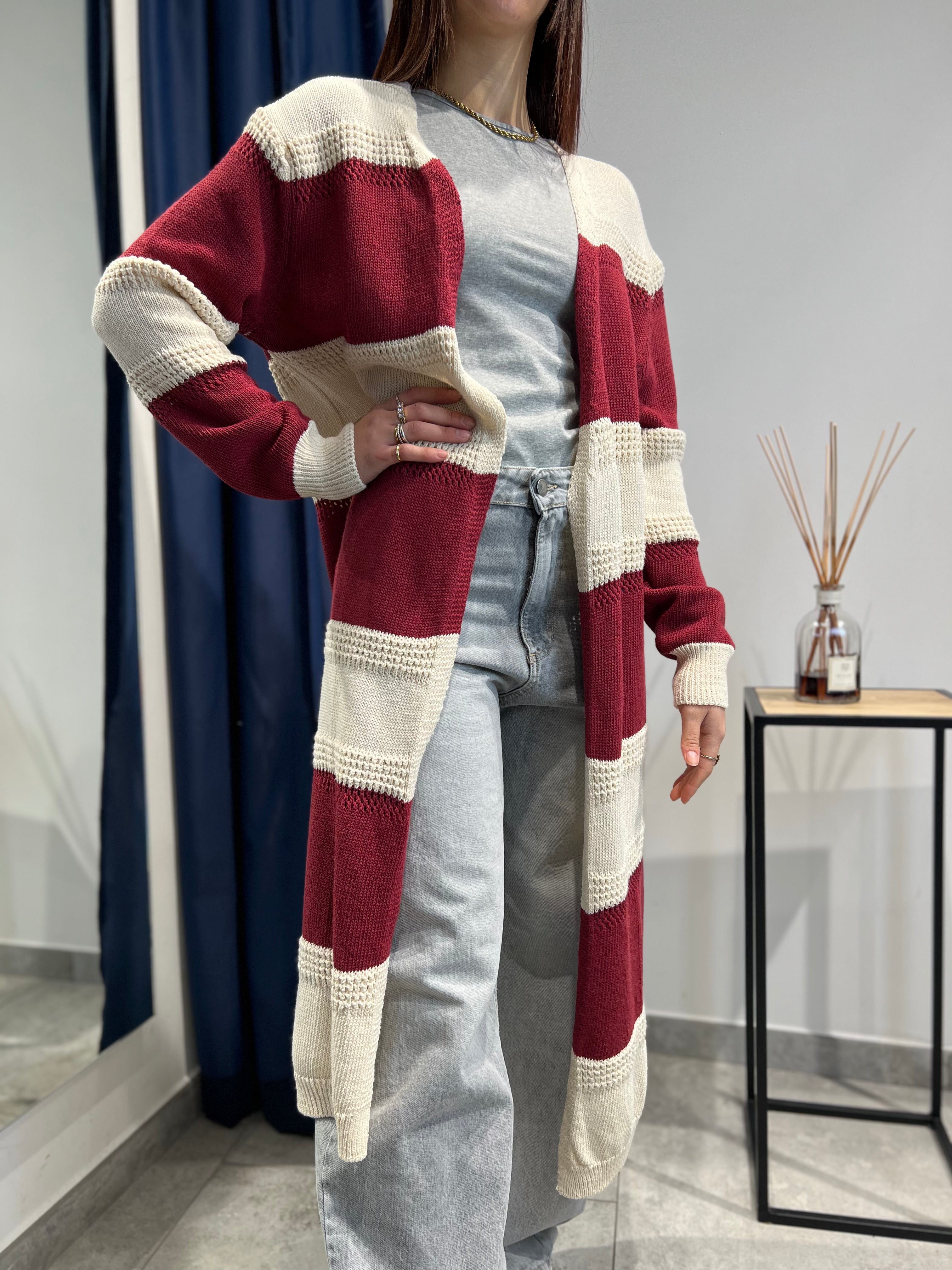 Cardigan Lokita Righe Bordeaux (11924531347796)