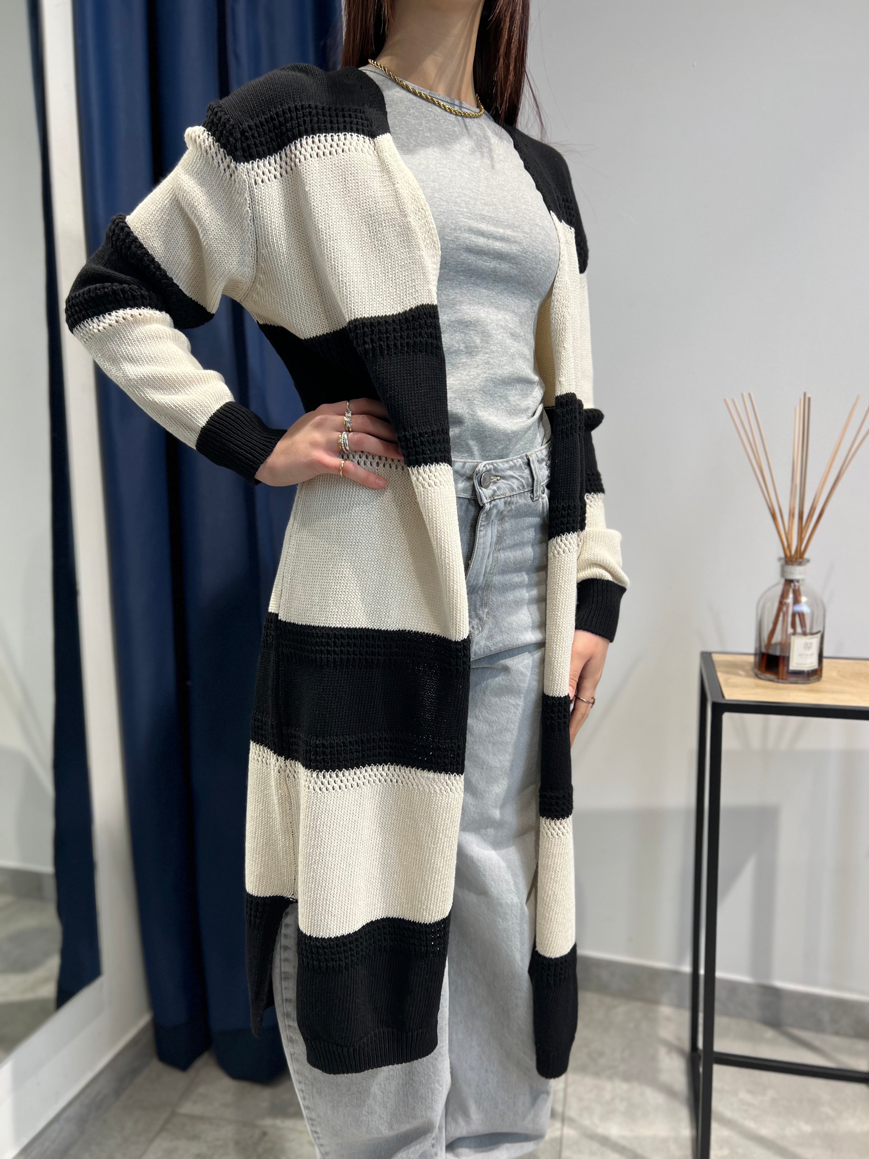 Cardigan Lokita Righe Nero (11924531544404)