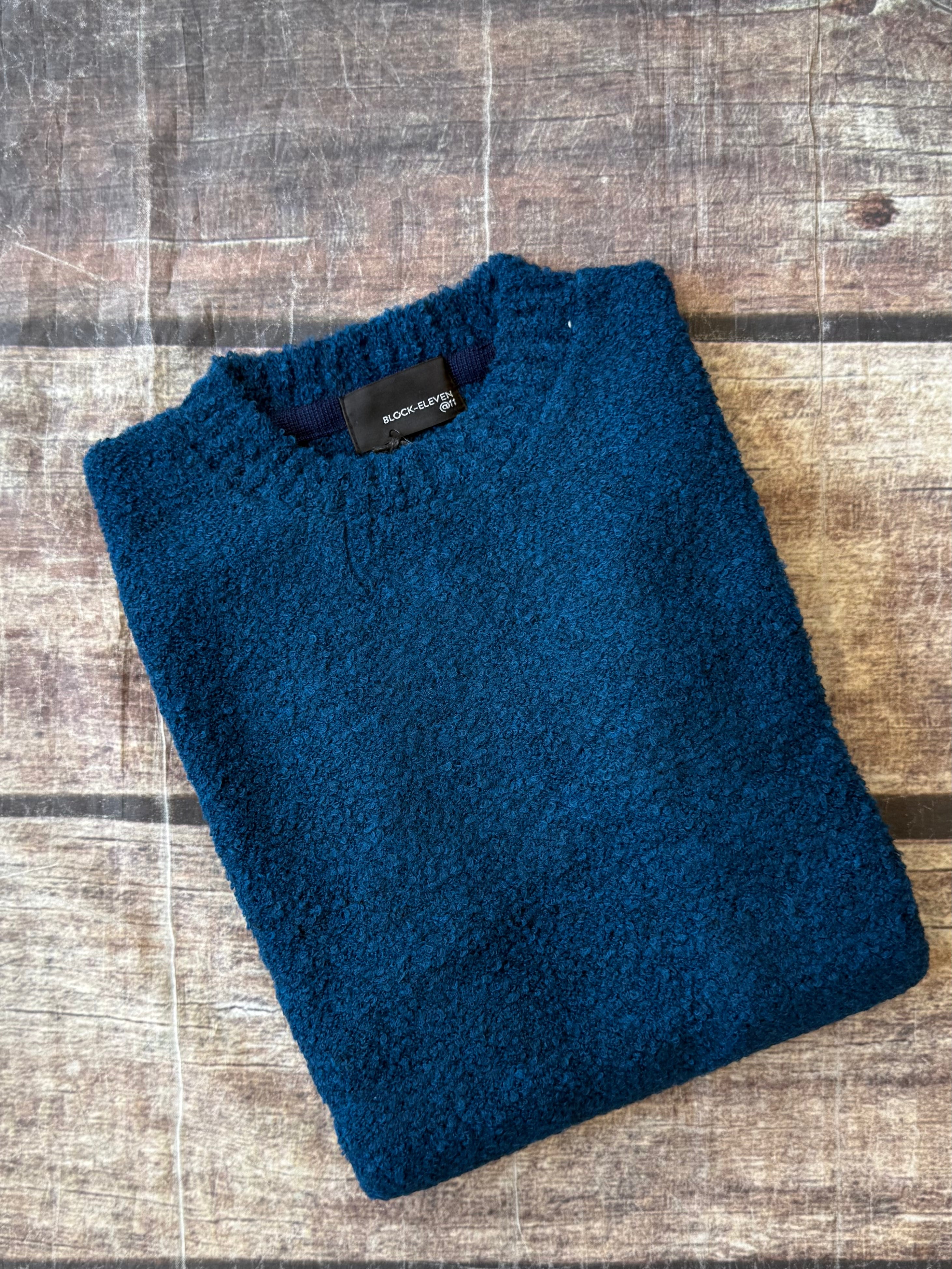Maglione Block Eleven Bouclè Blu 13 (12302637367636)
