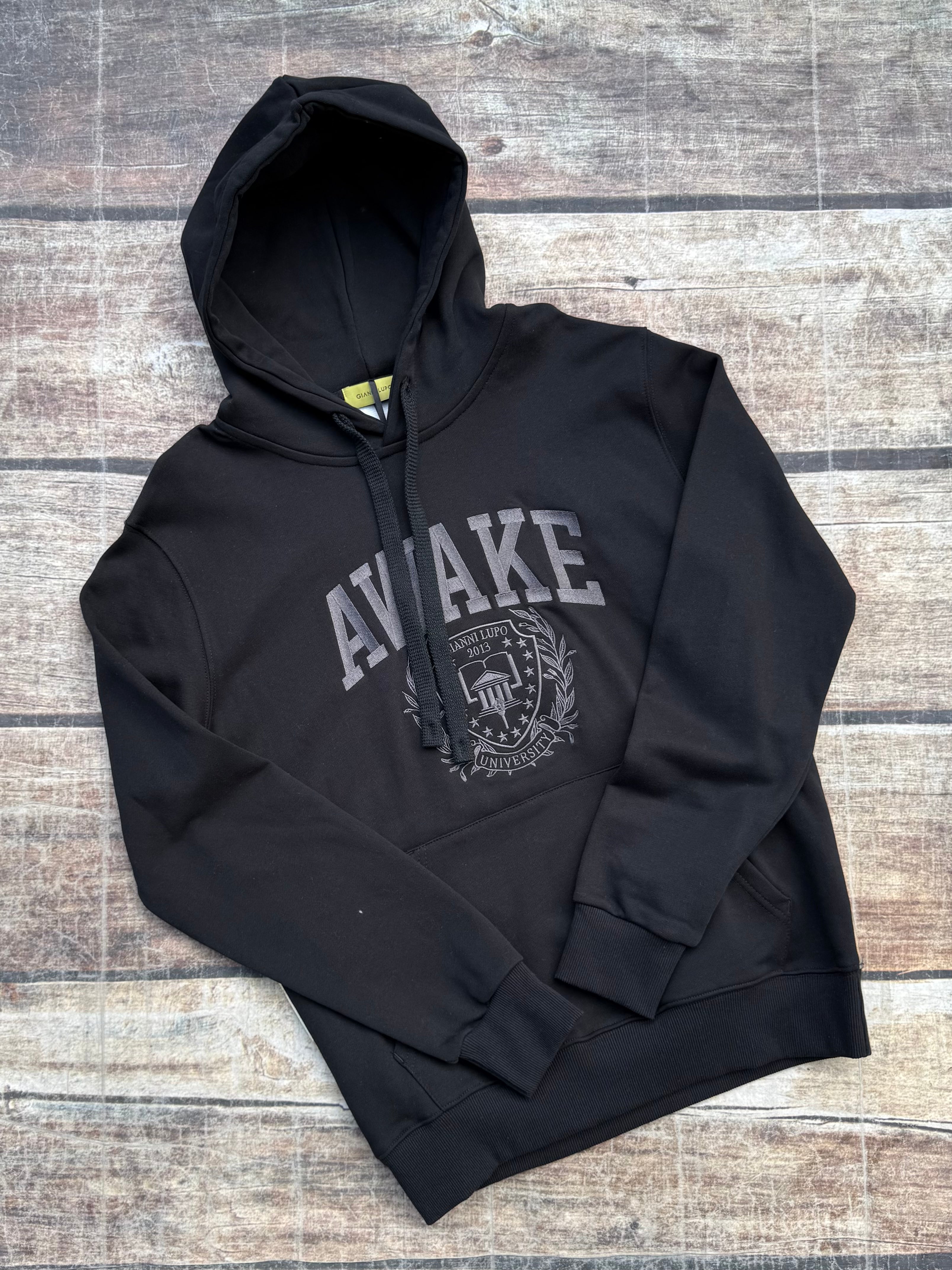 Felpa Gianni Lupo Cappuccio Nera Stampa 2280