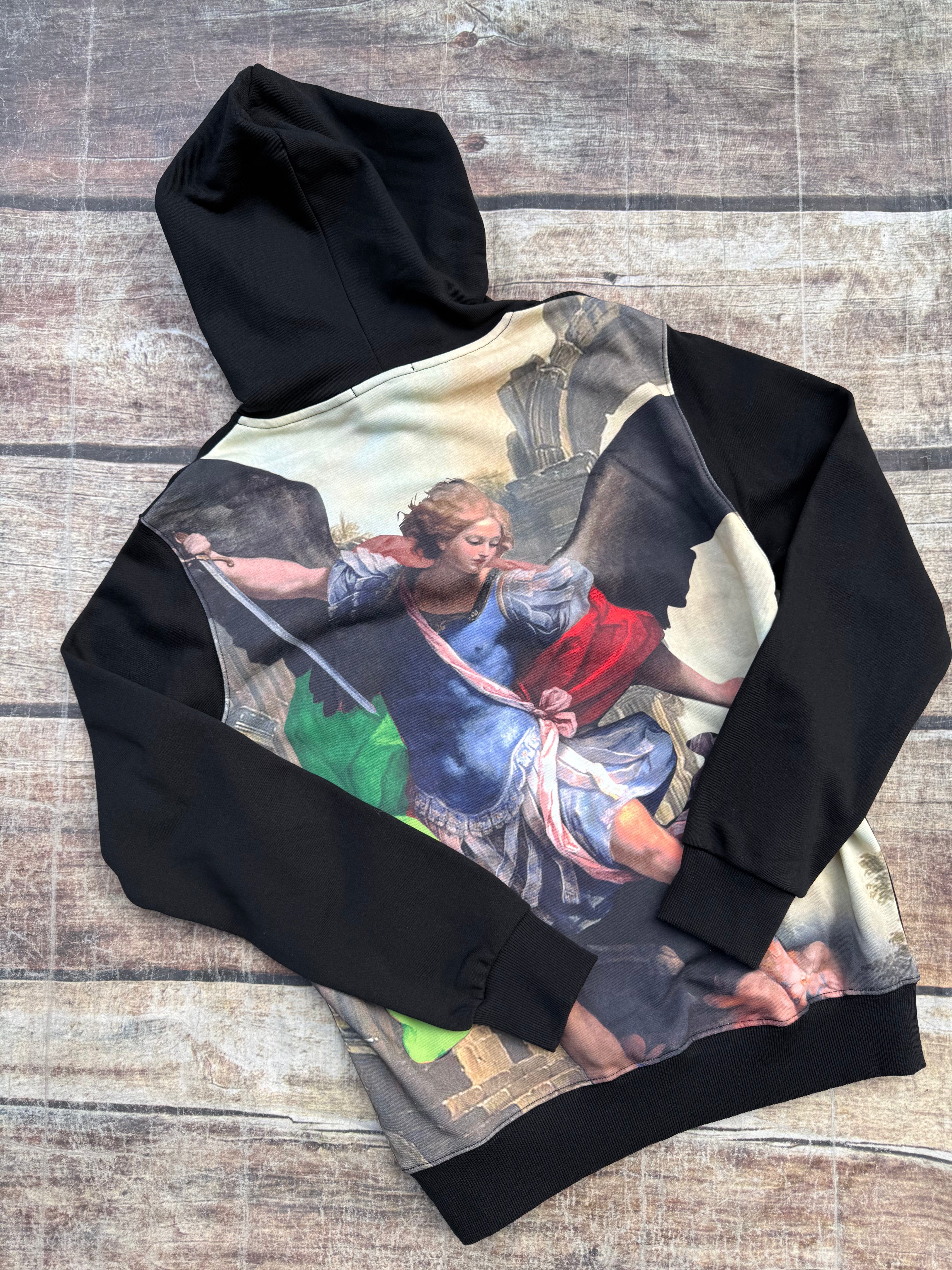 Felpa Gianni Lupo Cappuccio Nera Stampa 2280