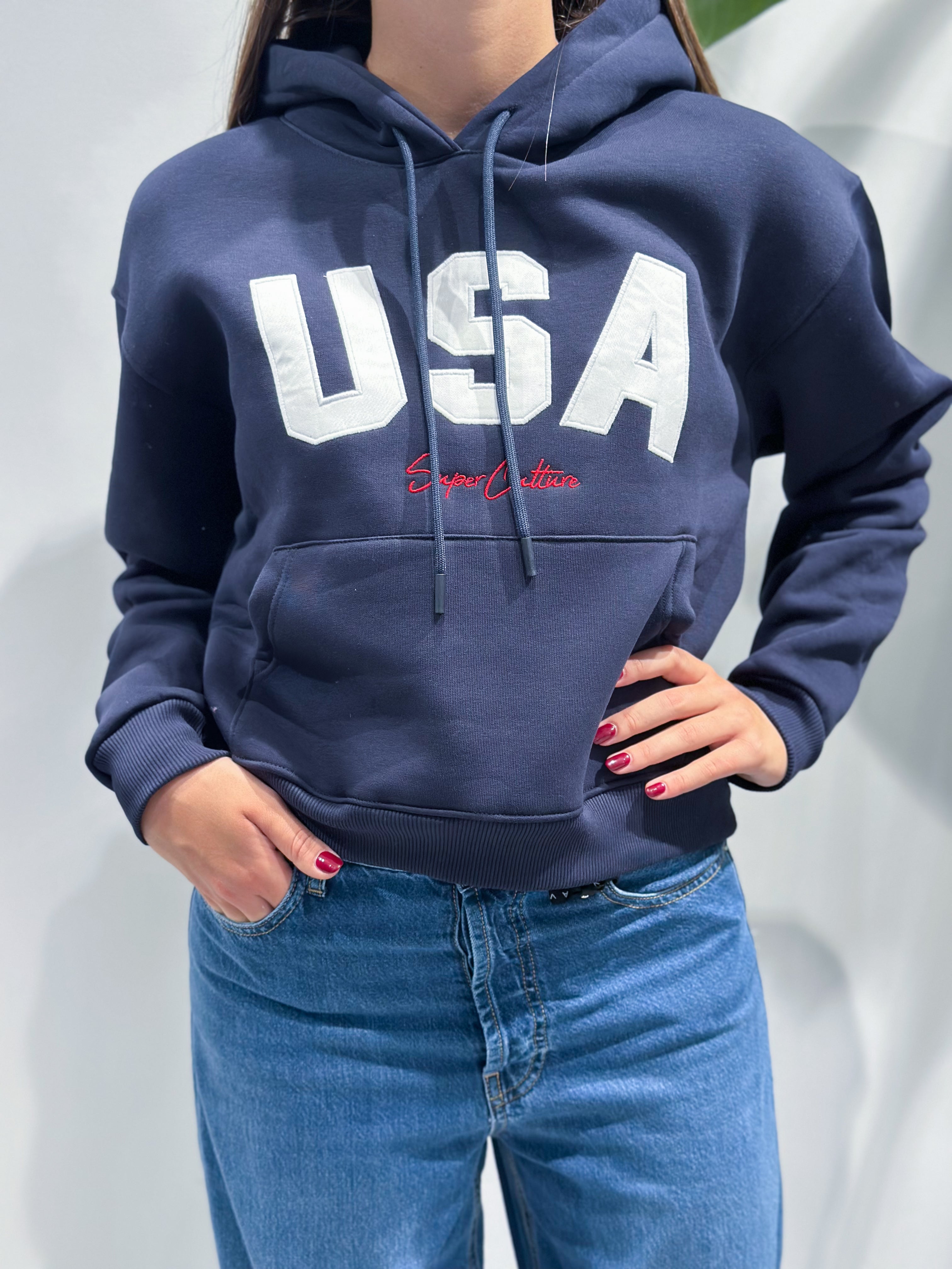 Felpa Superculture Blu AW1543 (12239460139348)